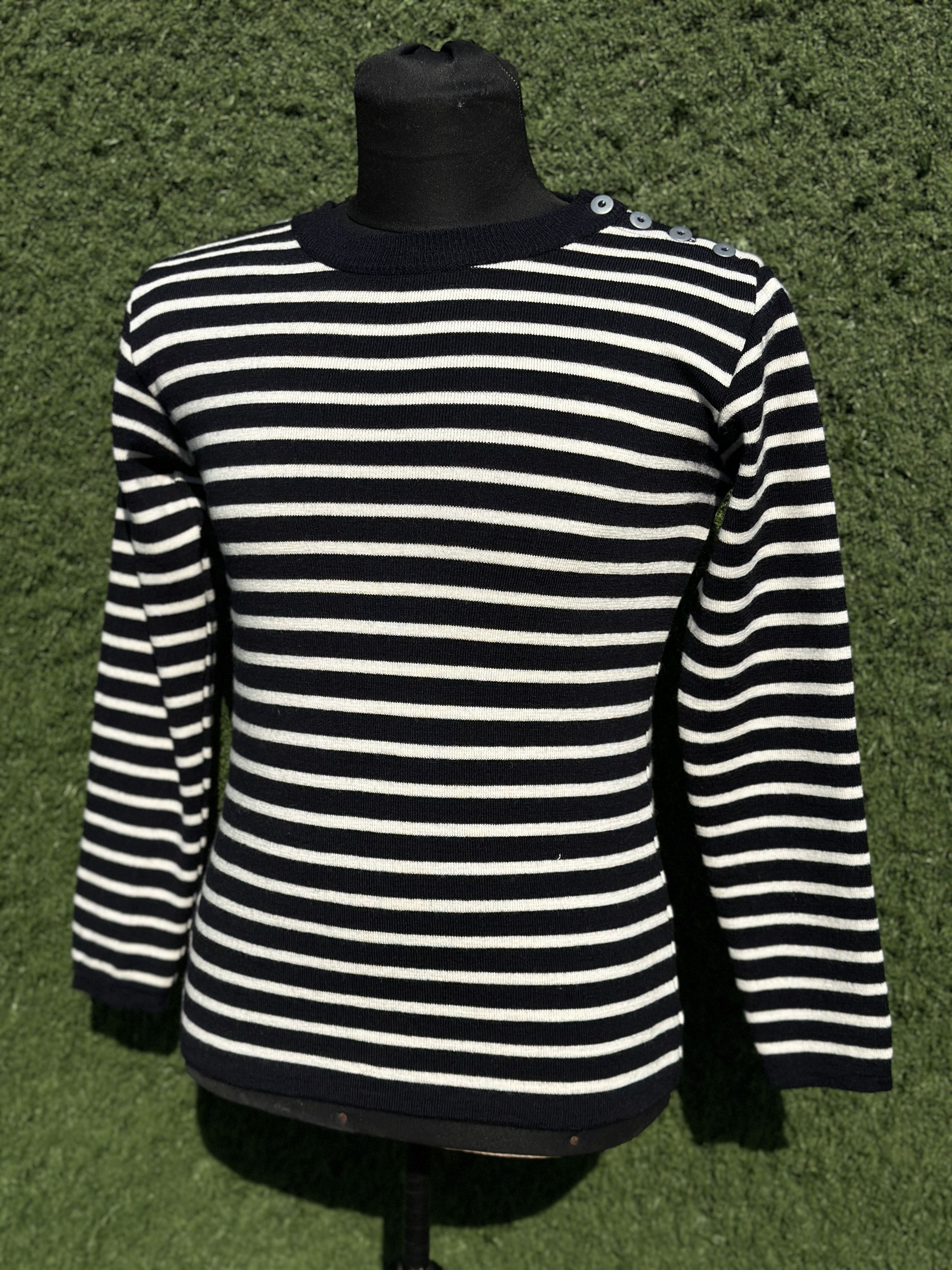 S.N.S. Herning SNS Herning 100% Virgin Wool Breton Stripe Sweater Size S Size US S / EU 44-46 / 1 - 8 Thumbnail