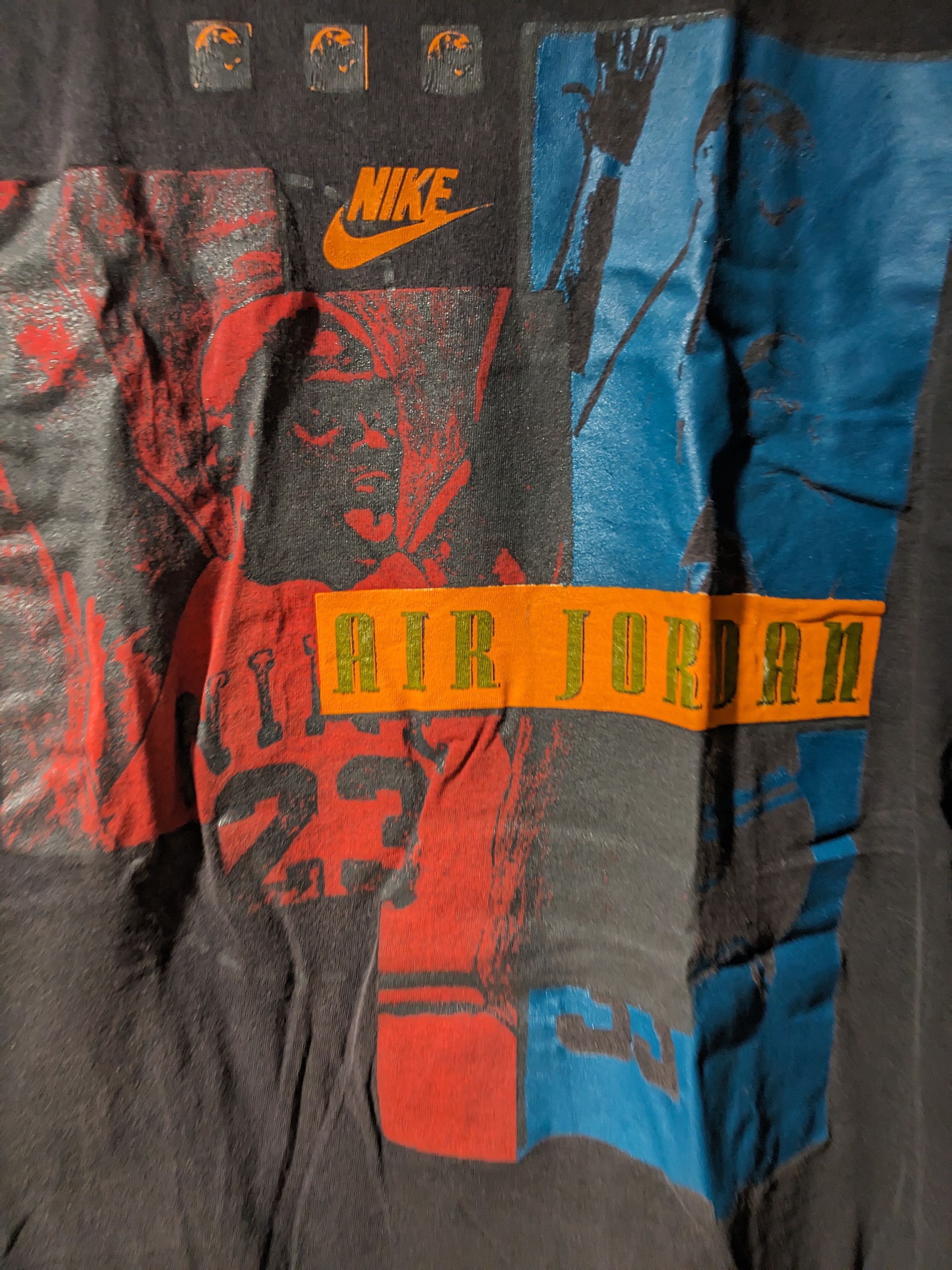 Jordan Brand × Nike × Vintage Vintage 90s Nike Air Michael Jordan Black Large T-Shirt Size US L / EU 52-54 / 3 - 2 Thumbnail