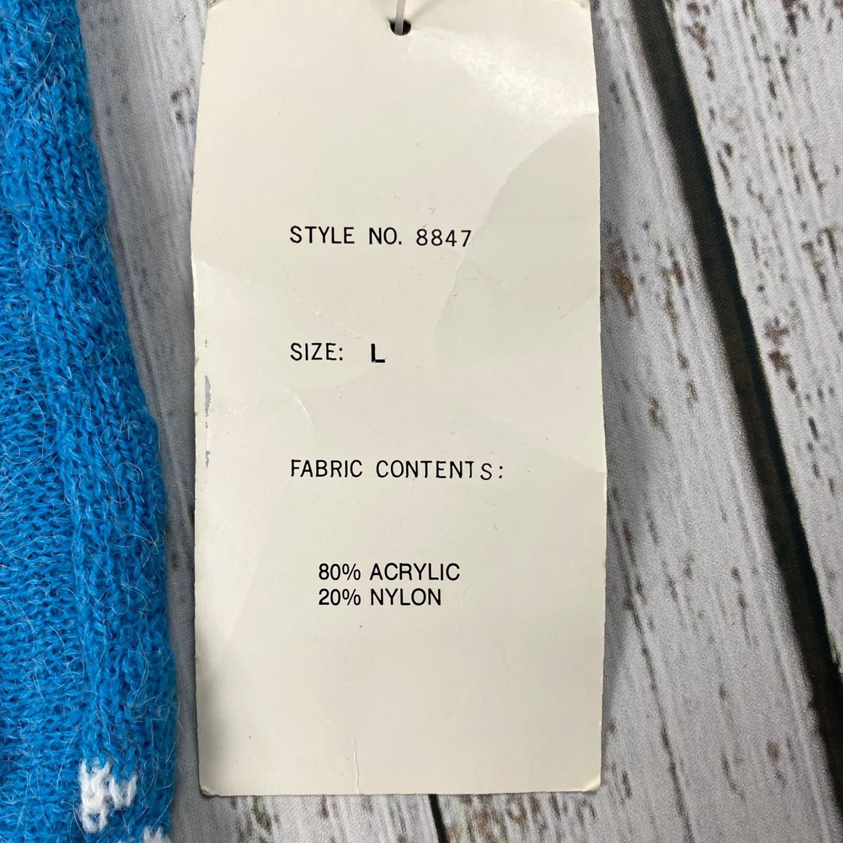 Vintage VINTAGE Kitty Hawk Vivian Wang Hand Knit Sweater Women L Acrylic Nylon Blue 80s 90s Pullover Mock Neck Size L / US 10 / IT 46 - 3 Thumbnail