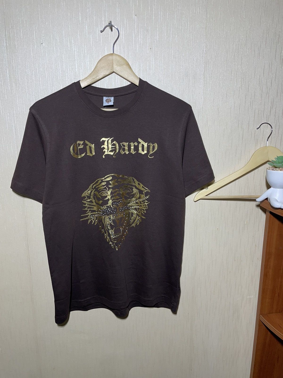 Ed Hardy × Japanese Brand Ed hardy vintage Japanese brown T shirt Size US M / EU 48-50 / 2 - 1 Thumbnail