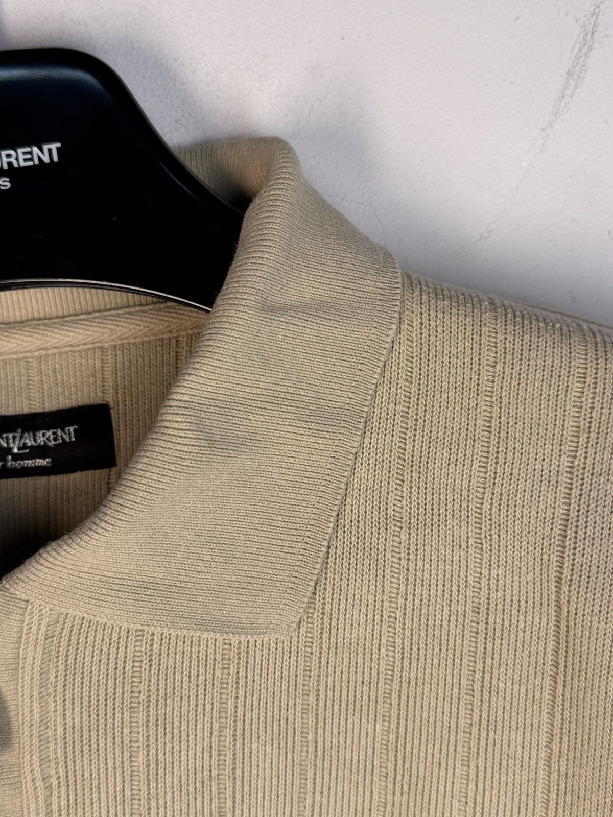 Yves Saint Laurent 90s Beige YSL Sweatshirt 1/4 Quarter Zip Sweater Rugby Shirt Size US L / EU 52-54 / 3 - 18 Thumbnail