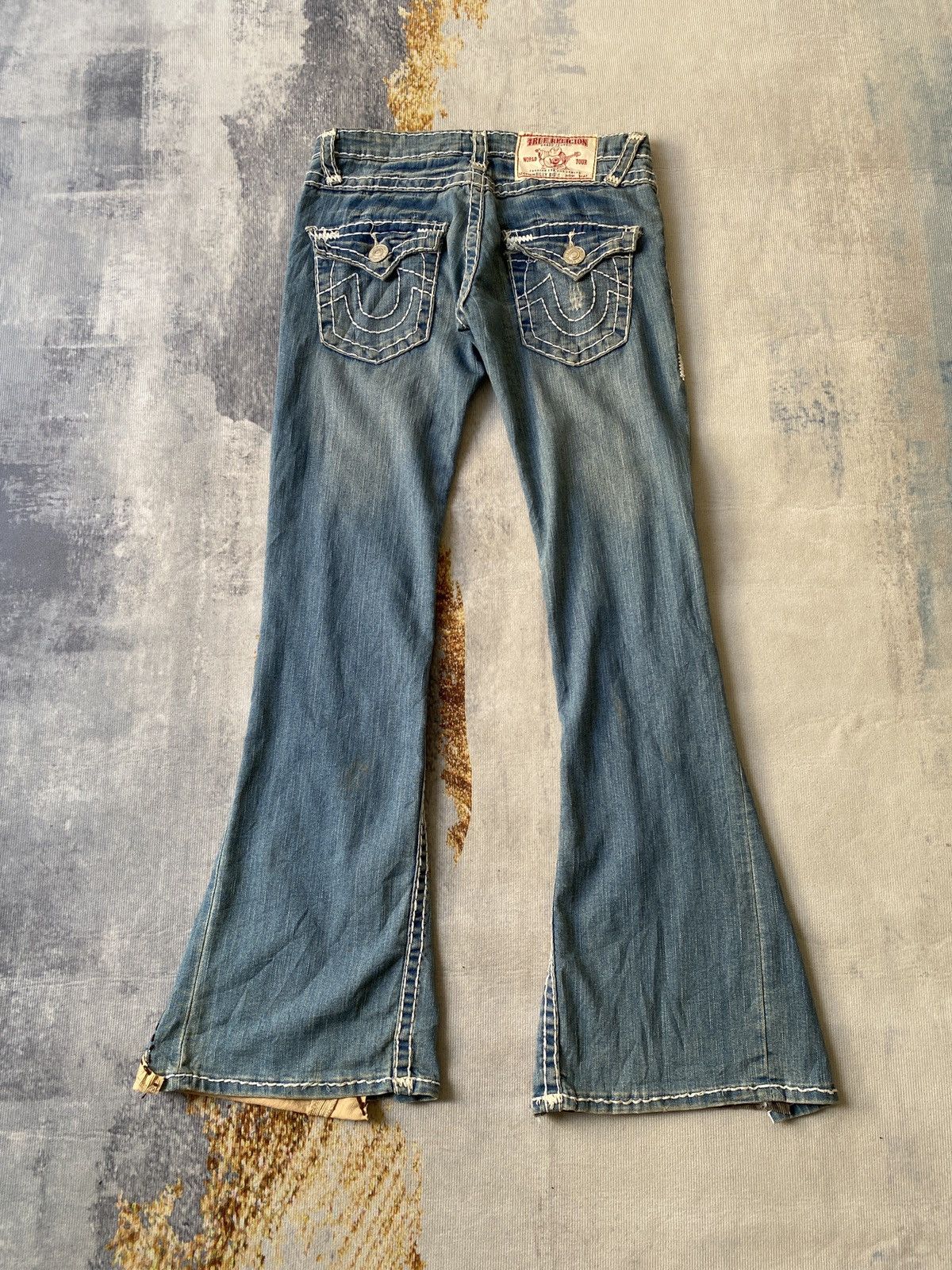 True Religion True Religion Remake Super Flare Low Rise Jeans Size US 28 / EU 44 - 6 Thumbnail