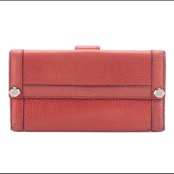 Gucci Charmy Red Leather Wallet