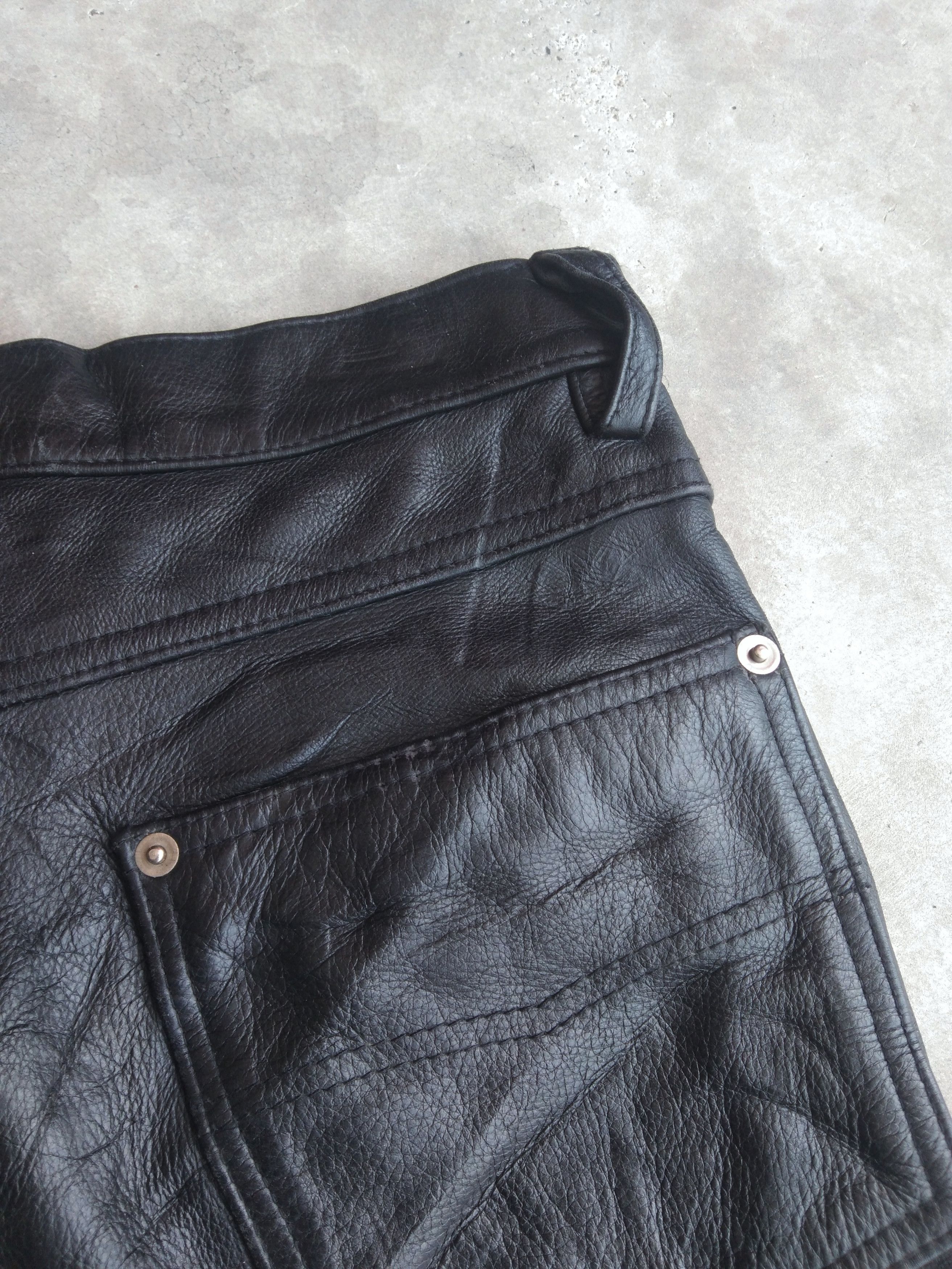 Vintage 90s Storm Leather Pants Black Size US 28 / EU 44 - 4 Thumbnail