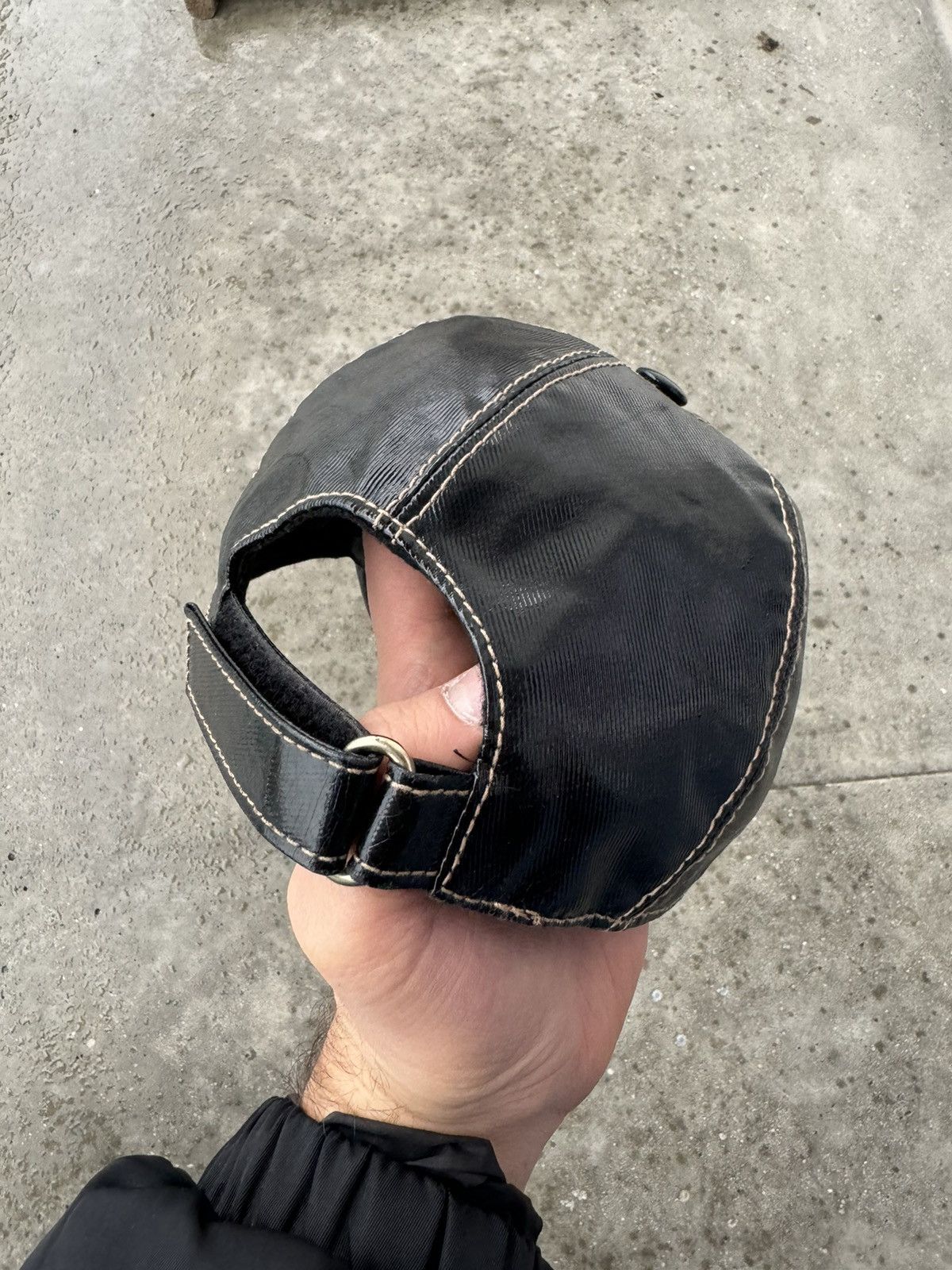 Designer × Gucci × Vintage Vintage Gucci Leather Cap Rare hype designer Size ONE SIZE - 4 Thumbnail
