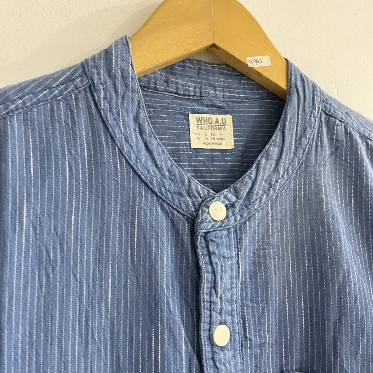 Japanese Brand Whoau - Striped Longsleeve Shirt Size US L / EU 52-54 / 3 - 4 Thumbnail