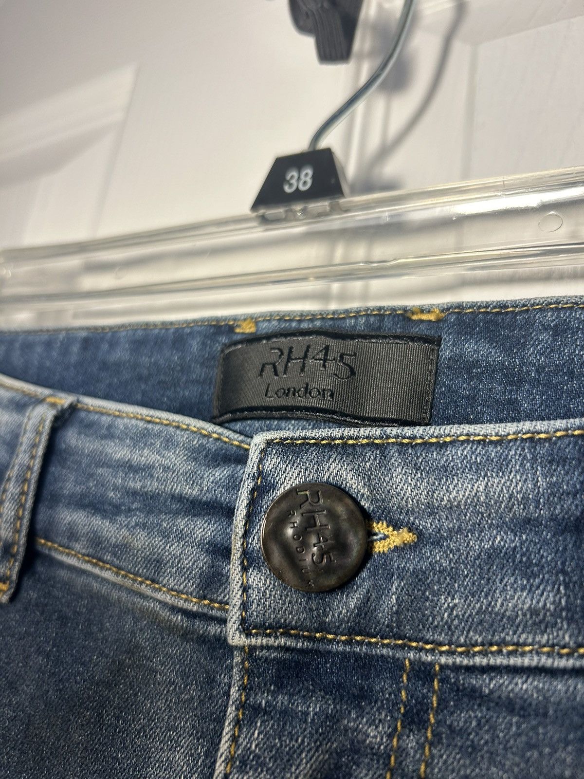 Other “RH45” Blue distressed skinny jeans with snake skin accents Size US 32 / EU 48 - 7 Thumbnail