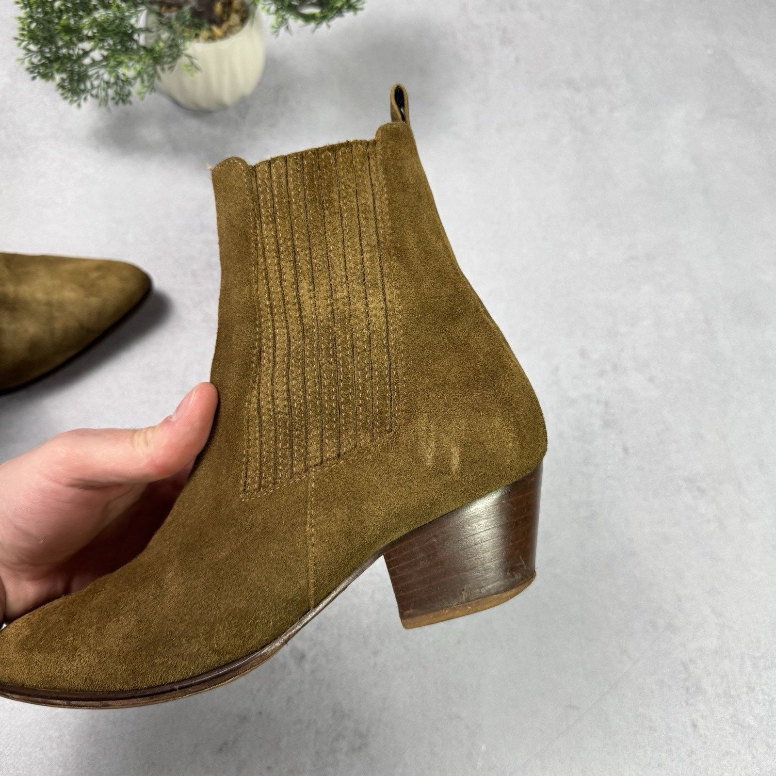 Sandro Sandro Women Western Boots Suede Brown Size 37 US 7 Size US 7 / IT 37 - 10 Thumbnail