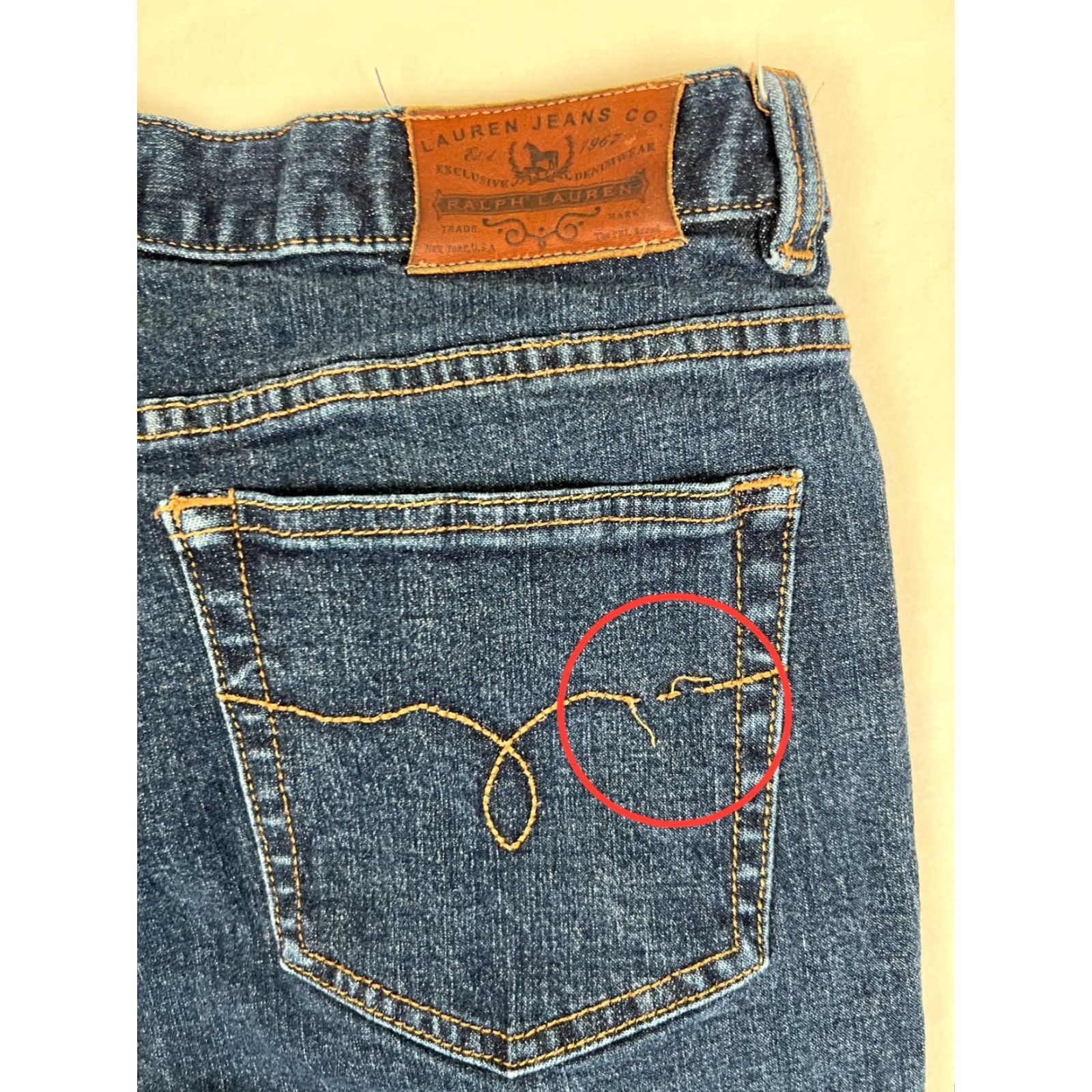 Ralph Lauren VINTAGE Lauren Ralph Lauren Jeans Women Petite 10 Blue Denim 5-Pocket Straight Inseam 27 Denim Medium Rise Mid Size 30 Waist Blue Womens Size 32" / US 10 / IT 46 - 6 Thumbnail