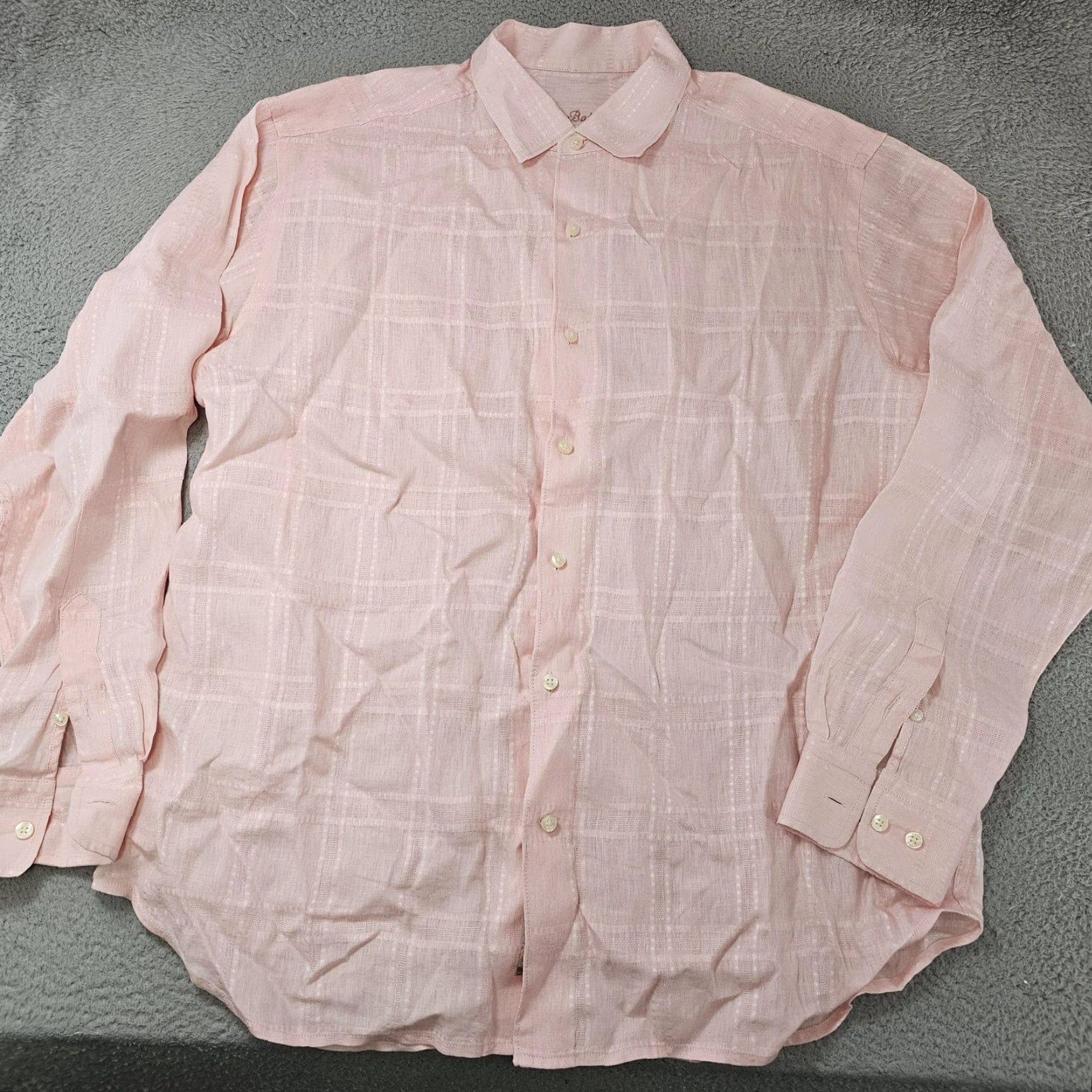 Tommy Bahama Tommy Bahama Shirt Mens XL Pink 100% Linen Long Sleeve Button Front Casual Plaid Size US XL / EU 56 / 4 - 2 Thumbnail