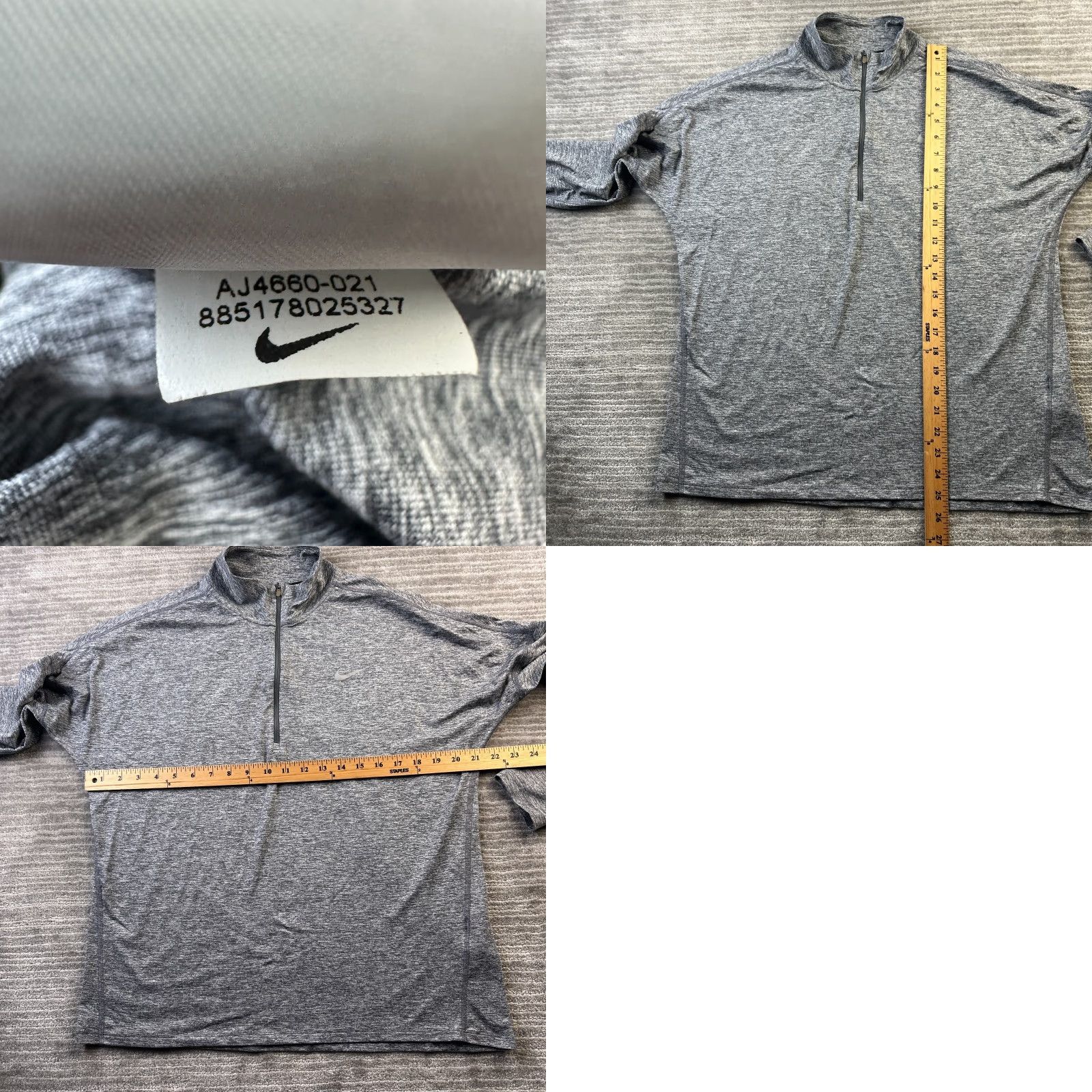 Nike Nike Sweater Mens Large Gray 1/2 Zip Dri Fit Reflective Pullover Size US L / EU 52-54 / 3 - 8 Thumbnail