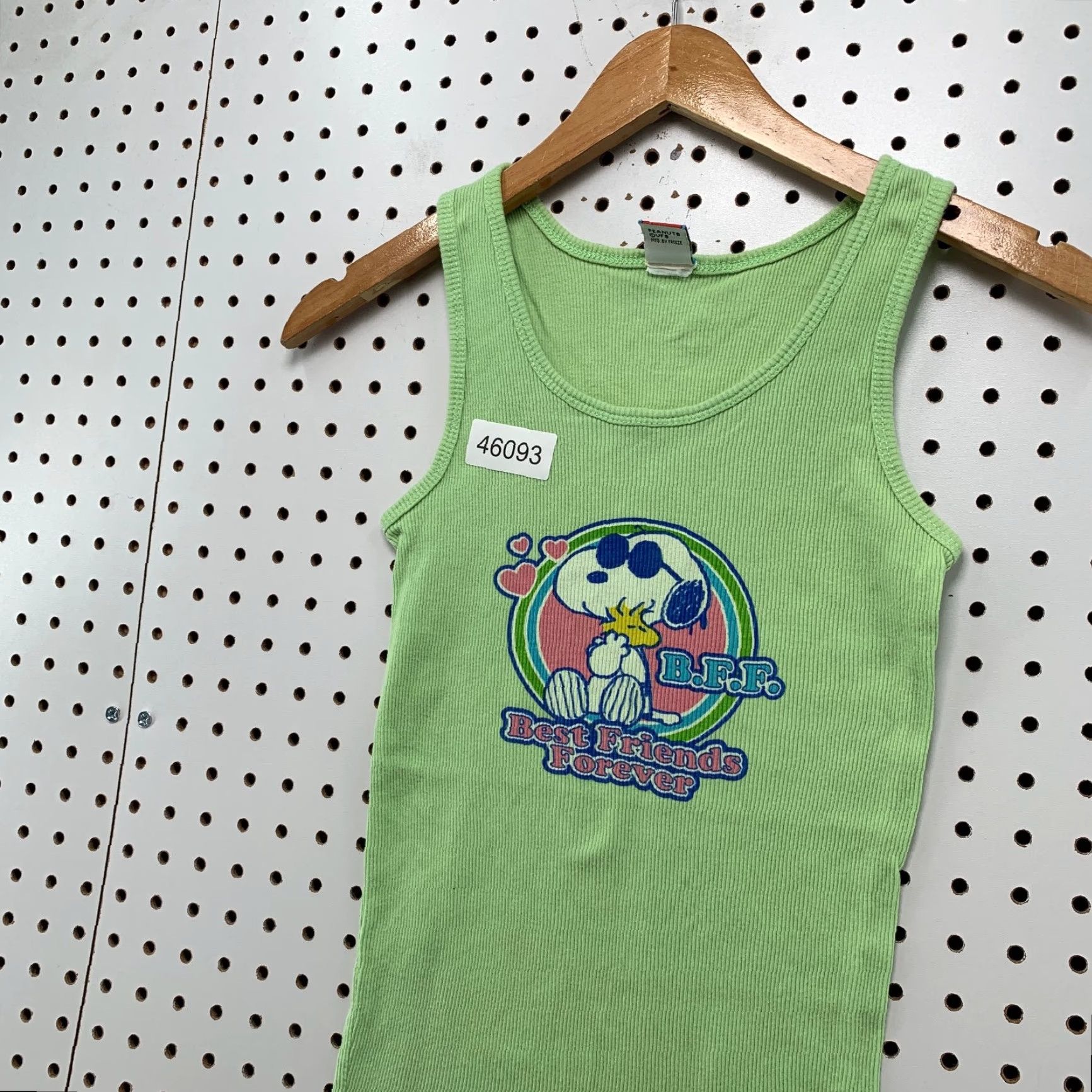 Peanuts VINTAGE Peanuts Snoopy Tank Top Juniors L Green Sleeveless BFF Size L / US 10 / IT 46 - 5 Thumbnail