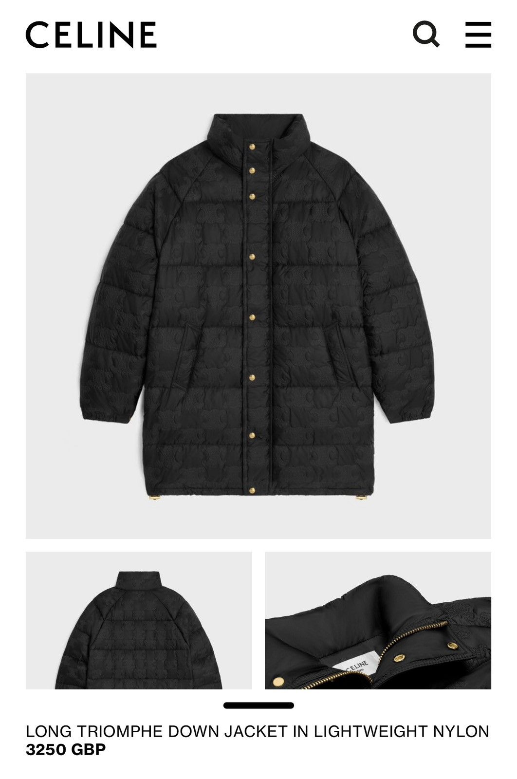 Celine $5k Celine Long Triomphe black logo coat jacket Hedi Slimane Size US M / EU 48-50 / 2 - 3 Thumbnail