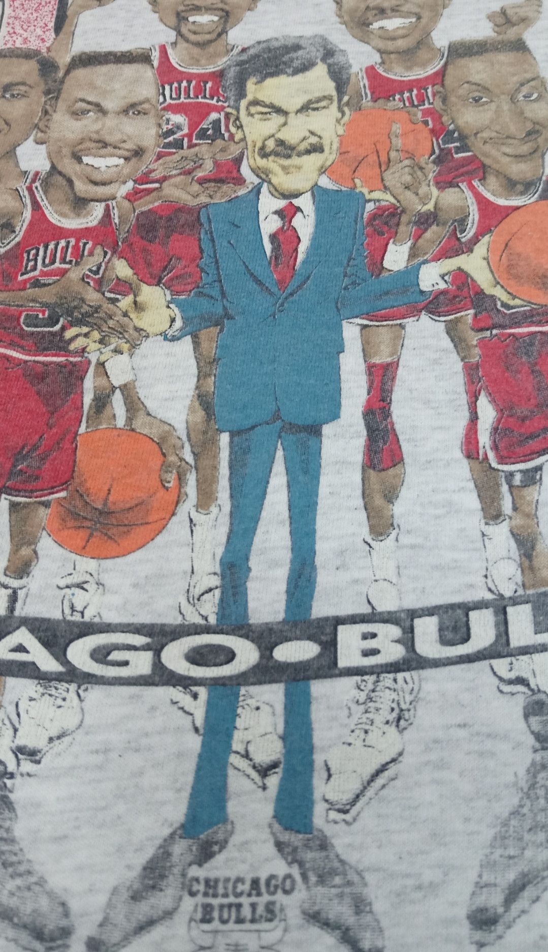 NBA × Vintage Vintage 90s NBA Playoffs Chicago Bulls Red Heat T-shirt Size US L / EU 52-54 / 3 - 9 Thumbnail