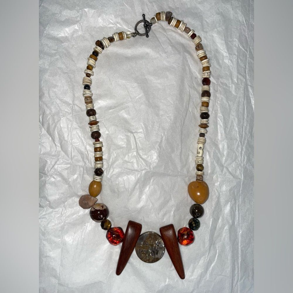 Other Conch Shell & Stone Beaded Fashion Statement Necklace Size ONE SIZE - 1 Thumbnail