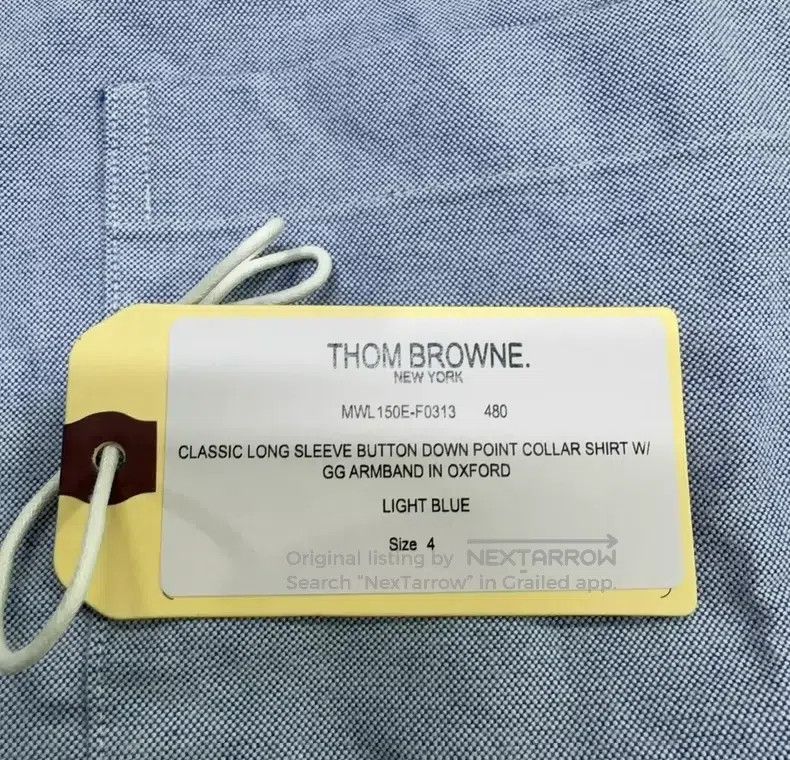 Thom Browne Thom Browne Light blue long-sleeved shirt Size US XL / EU 56 / 4 - 5 Thumbnail