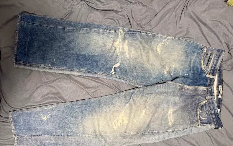 Our Legacy Digital Print Distressed Denim Pants