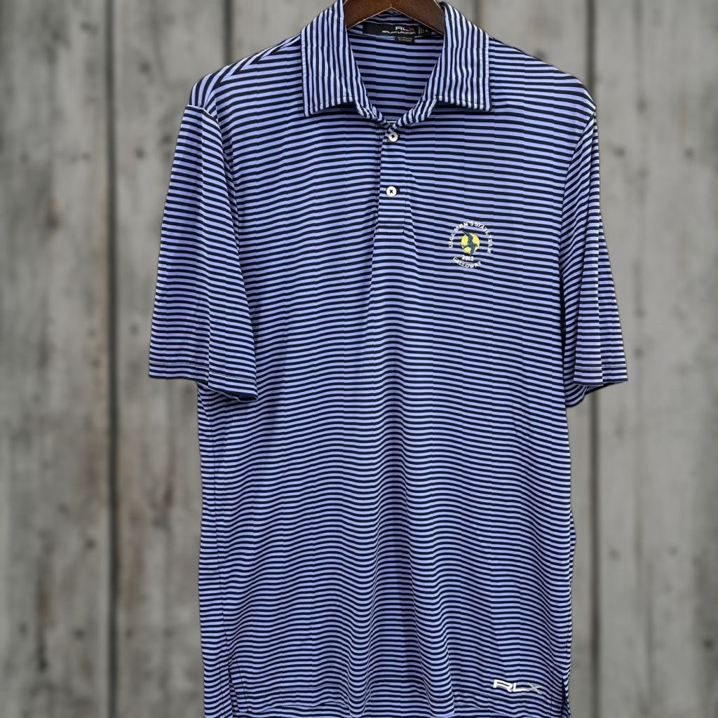 Ralph Lauren Ralph Lauren RLX Polo Golf Shirt Mens M USGA Galloway Team Blue Striped Polo Golf Shirt Mens M Blue RLX Polo Golf Size US M / EU 48-50 / 2 - 1 Thumbnail