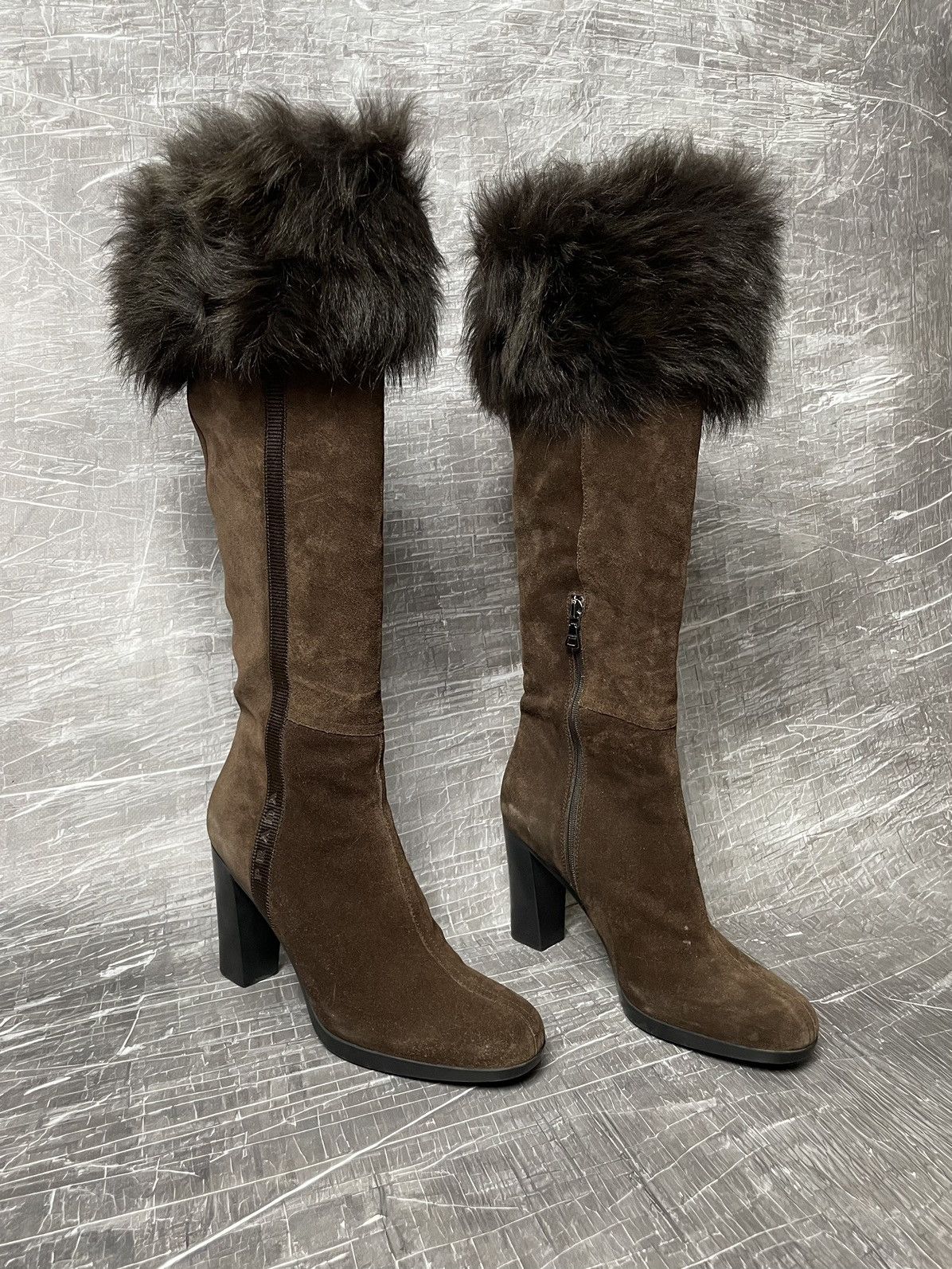 Prada Prada Fur High Shoes Y2K Very Rare Size US 7 / IT 37 - 1 Thumbnail