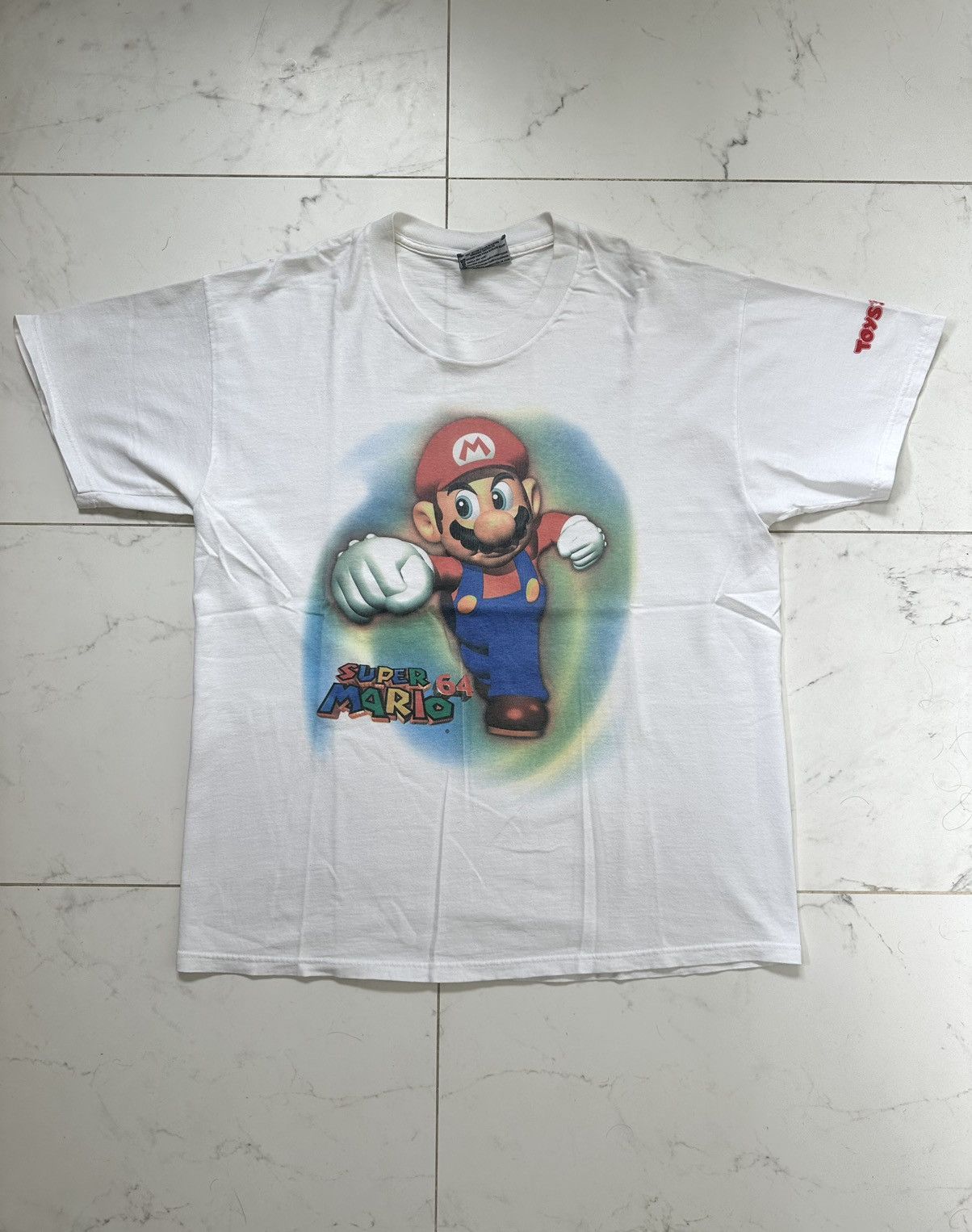 image of Vintage Nintendo Super Mario 64 Shirt in White, Men's (Size Large)