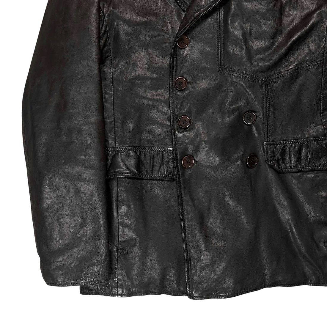 Dirk Bikkembergs Dirk Bikkembergs Leather Caban Jacket Size US L / EU 52-54 / 3 - 6 Thumbnail