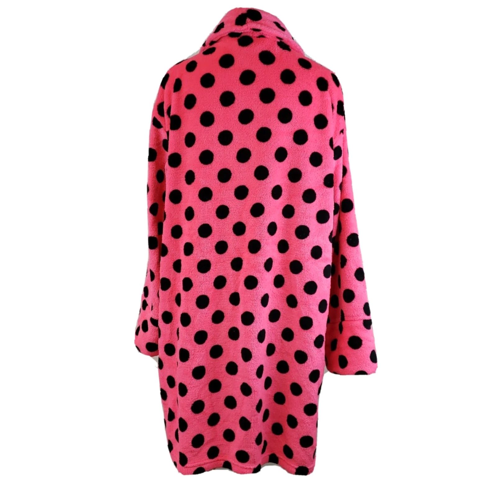 Pinko VINTAGE PINK Victoria's Secret Robe Womens XS/S Pink Polka Dot Kimono Sleepwear Ladies Lightweight Fleece Size ONE SIZE - 5 Thumbnail