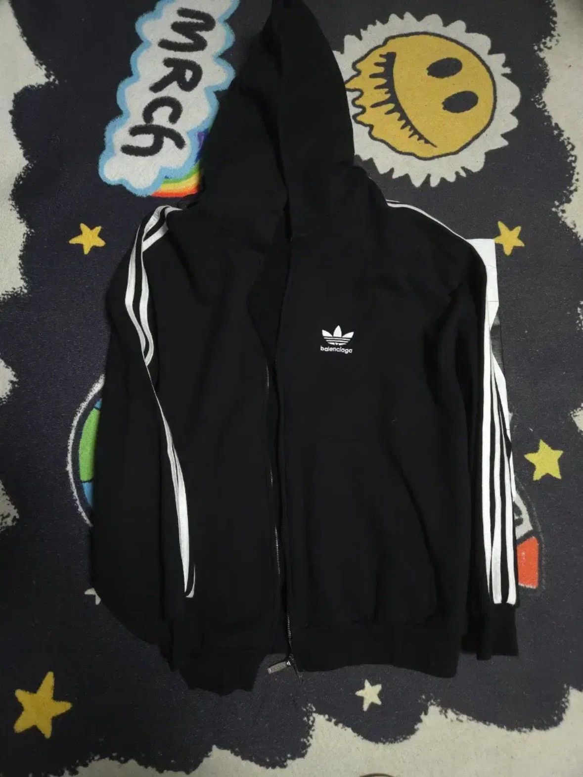 Balenciaga Balenciaga X Adidas 3 Stripes Zip Up Hoodie Size US XXS / EU 40 - 1 Thumbnail