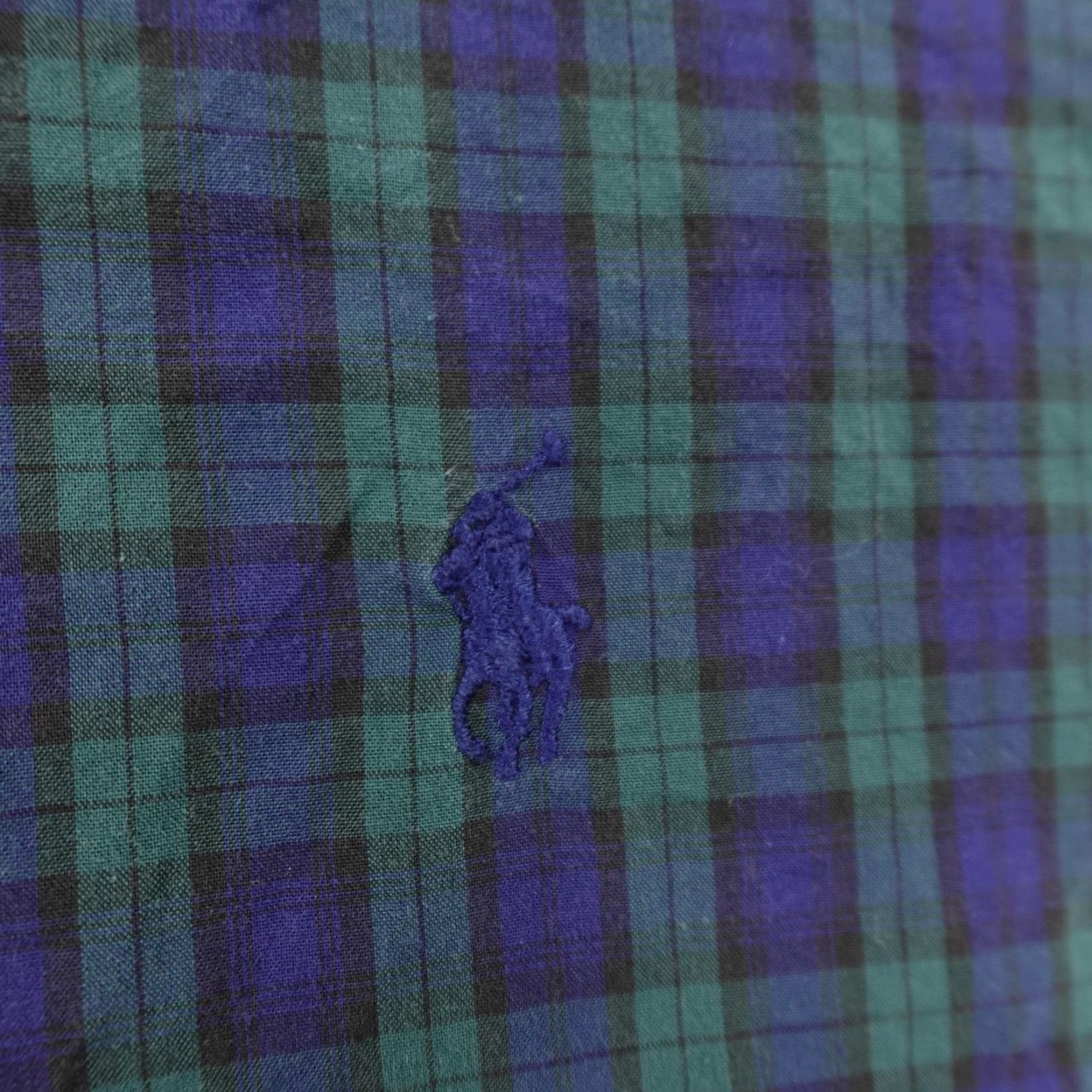 Ralph Lauren VINTAGE Ralph Lauren Shirt Big & Tall 4XL Blackwatch Plaid Men’s Cotton Button-Up 80s Blues Green Mens Size US XXL / EU 58 / 5 - 3 Thumbnail