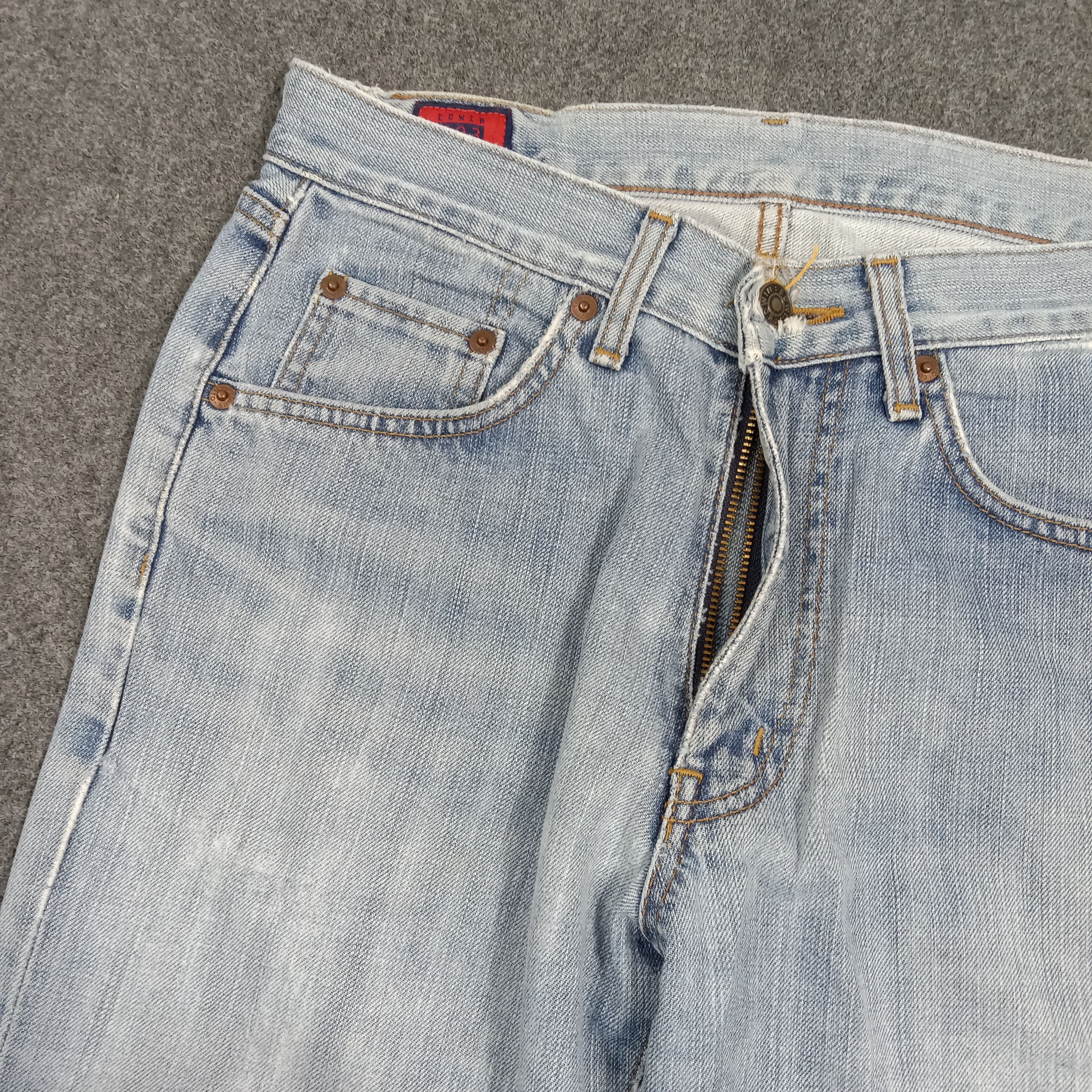 Edwin Edwin 503 Distressed Style Denim C272N24 Size US 29 - 3 Thumbnail