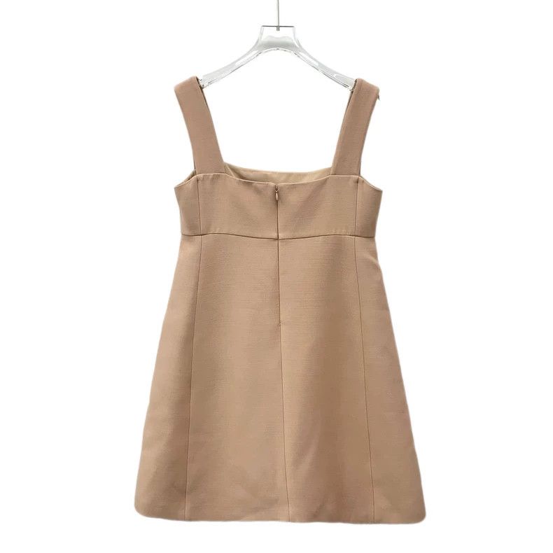 Dior Dior Apricot square-necked wool strap dress 2506-Nextarrow Size XS / US 0-2 / IT 36-38 - 2 Thumbnail