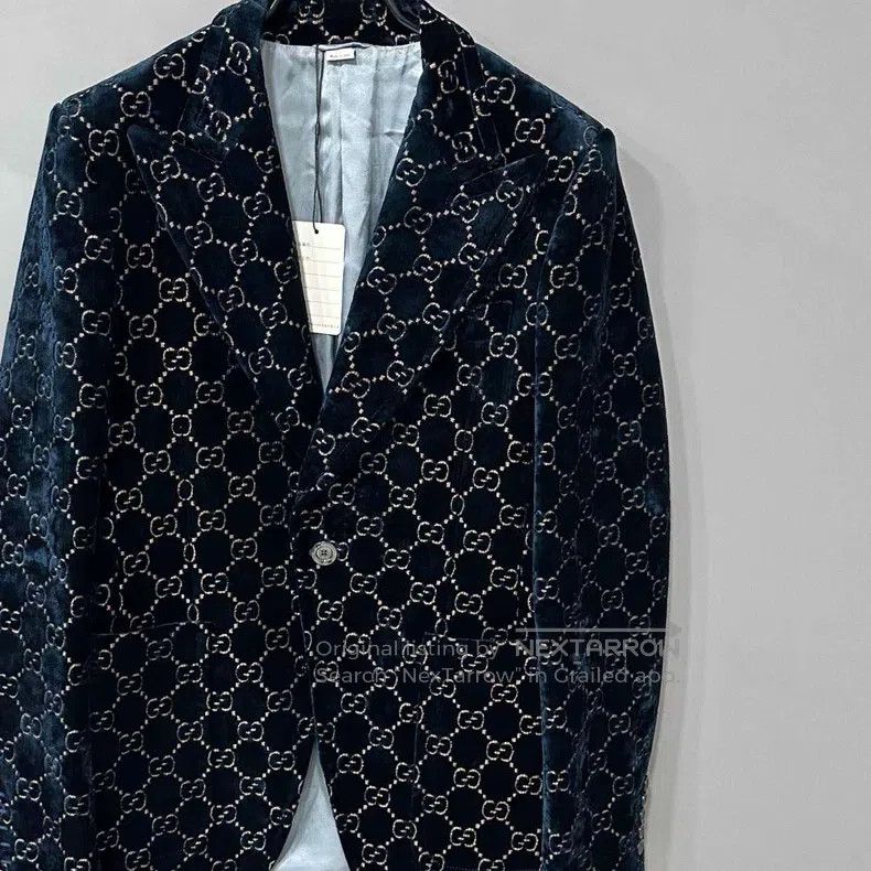 Gucci Gucci Velvet suit jacket with full print of old flowers Size US M / EU 48-50 / 2 - 2 Thumbnail