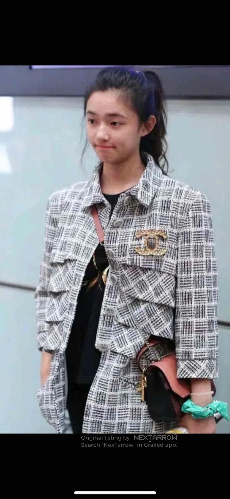 Chanel white checkered Chanel cropped jacket. Size US M / EU 48-50 / 2 - 7 Thumbnail