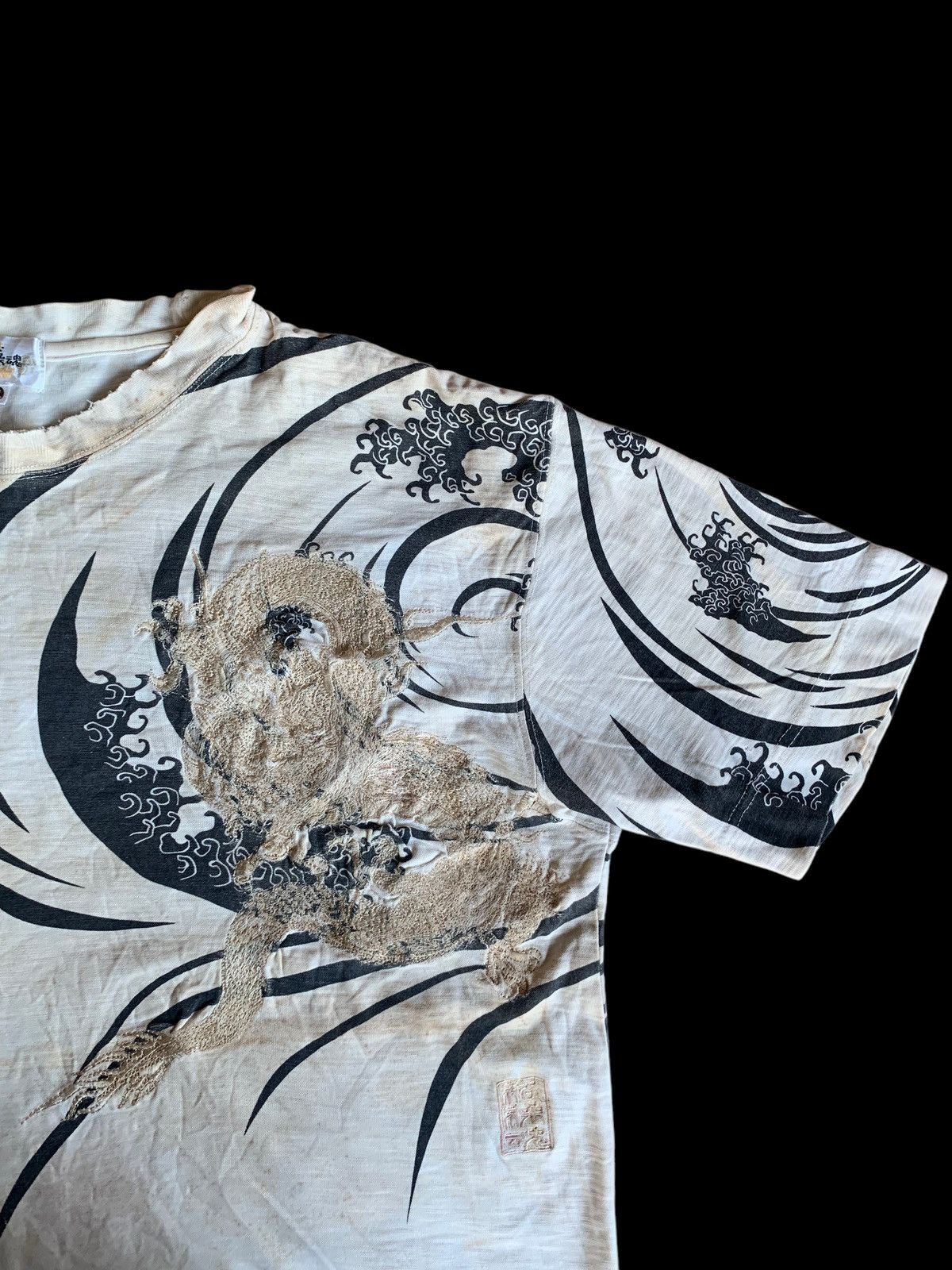 Karakuri Tamashii SUNFADED KARAKURI KAMASHI DRAGON STAIN DISTRESSED SHIRT Size US XXL / EU 58 / 5 - 9 Thumbnail