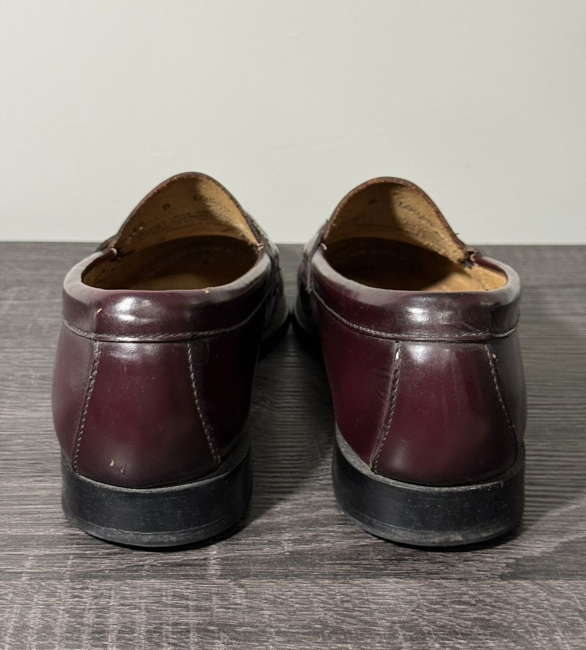 Bass Weejuns Logan Penny Loafers Burgundy Leather
