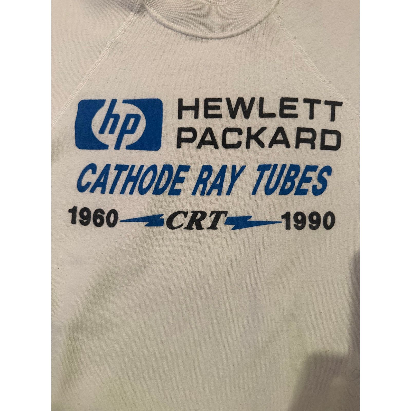 Hanes White 1990 HP Tech CRT Monitors Sweater Size US M / EU 48-50 / 2 - 2 Thumbnail