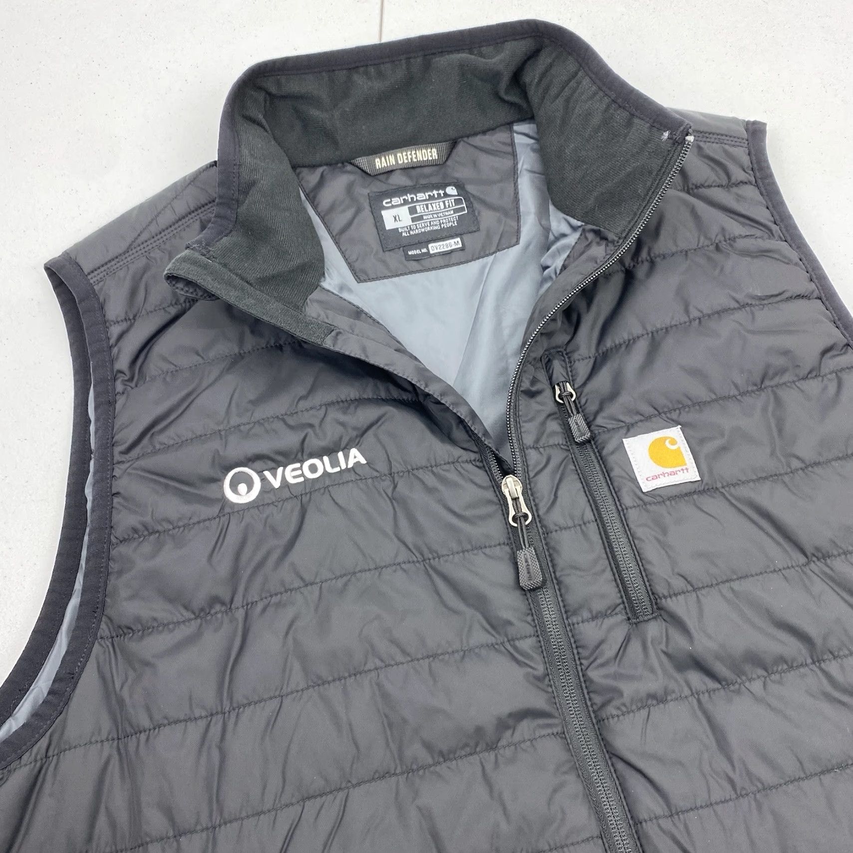 Carhartt Carhartt Vest Men XL Rain Defender Relaxed Work Lightweight Insulated Puffer Nylon Softshell Zip Mid-Length Black Size US XL / EU 56 / 4 - 2 Thumbnail