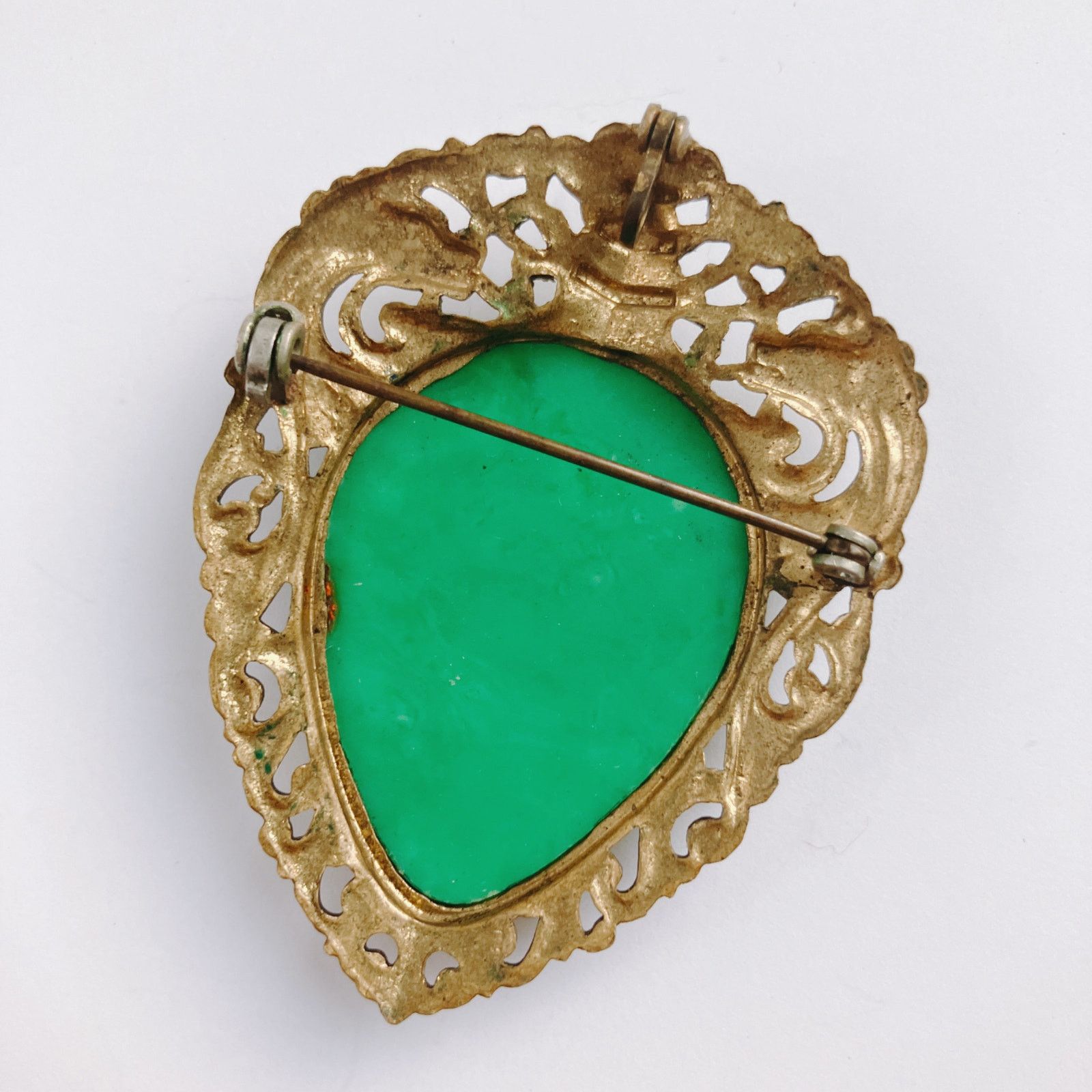 Vintage Vintage 40s Kitsch Dragon Pagoda Brooch Asian Style Size ONE SIZE - 9 Thumbnail
