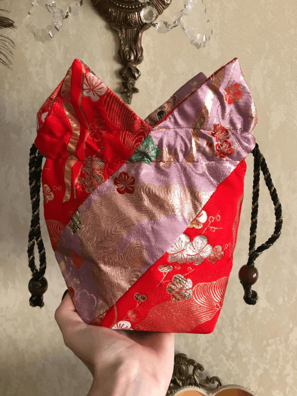 Handmade Japanese Kimono Yukata Kinchaku Bag Size ONE SIZE - 8 Thumbnail