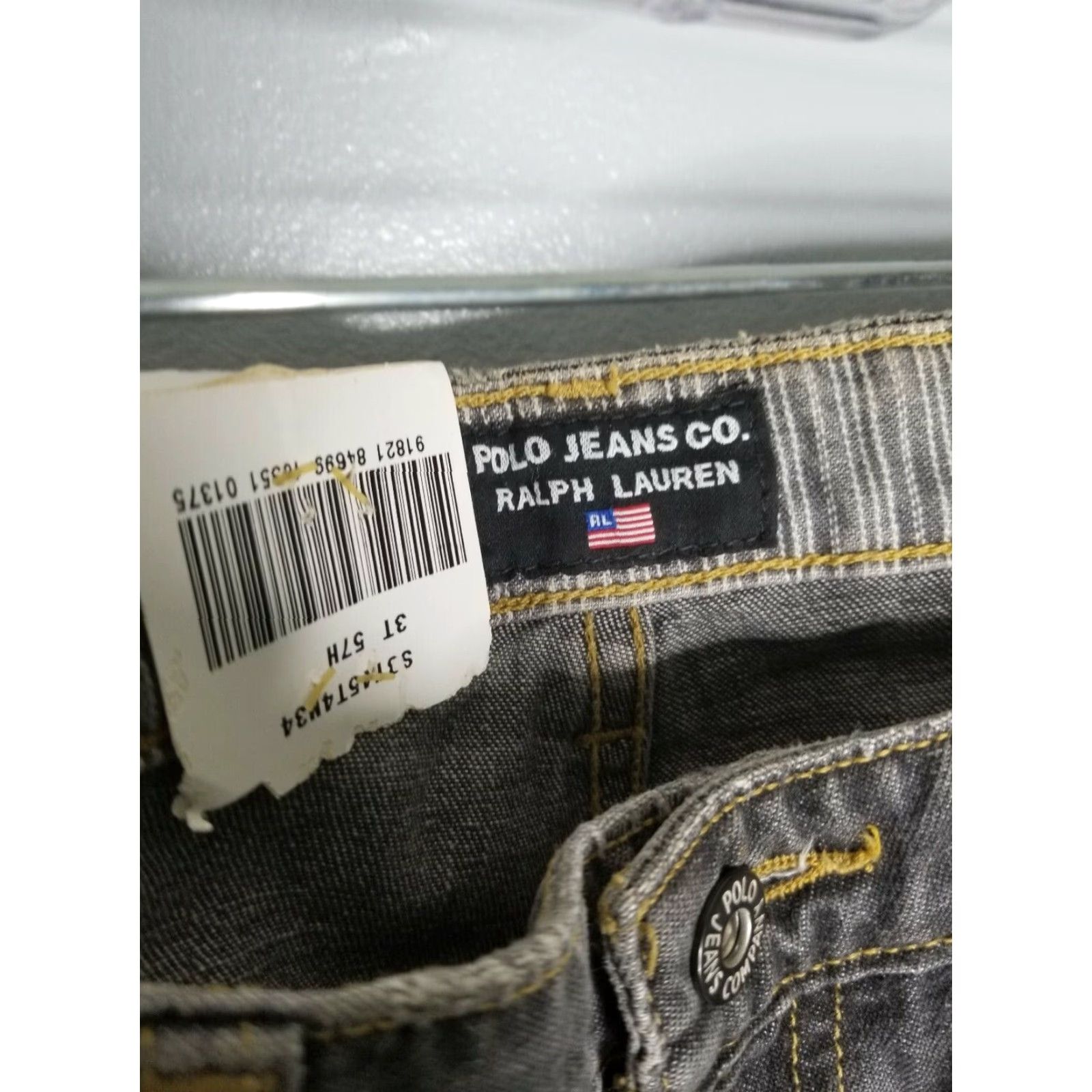 Polo Ralph Lauren Vintage 90s Men's Polo Ralph Lauren Grey Denim Jeans 34x34 Deadstock Easy Fit New York Size US S / EU 44-46 / 1 - 3 Thumbnail