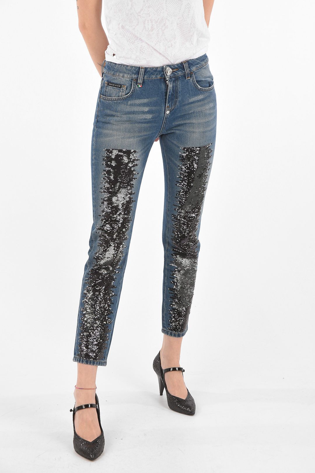 image of Philipp Plein Og1Mm0324 Denim In Blue, Women's (Size 25)