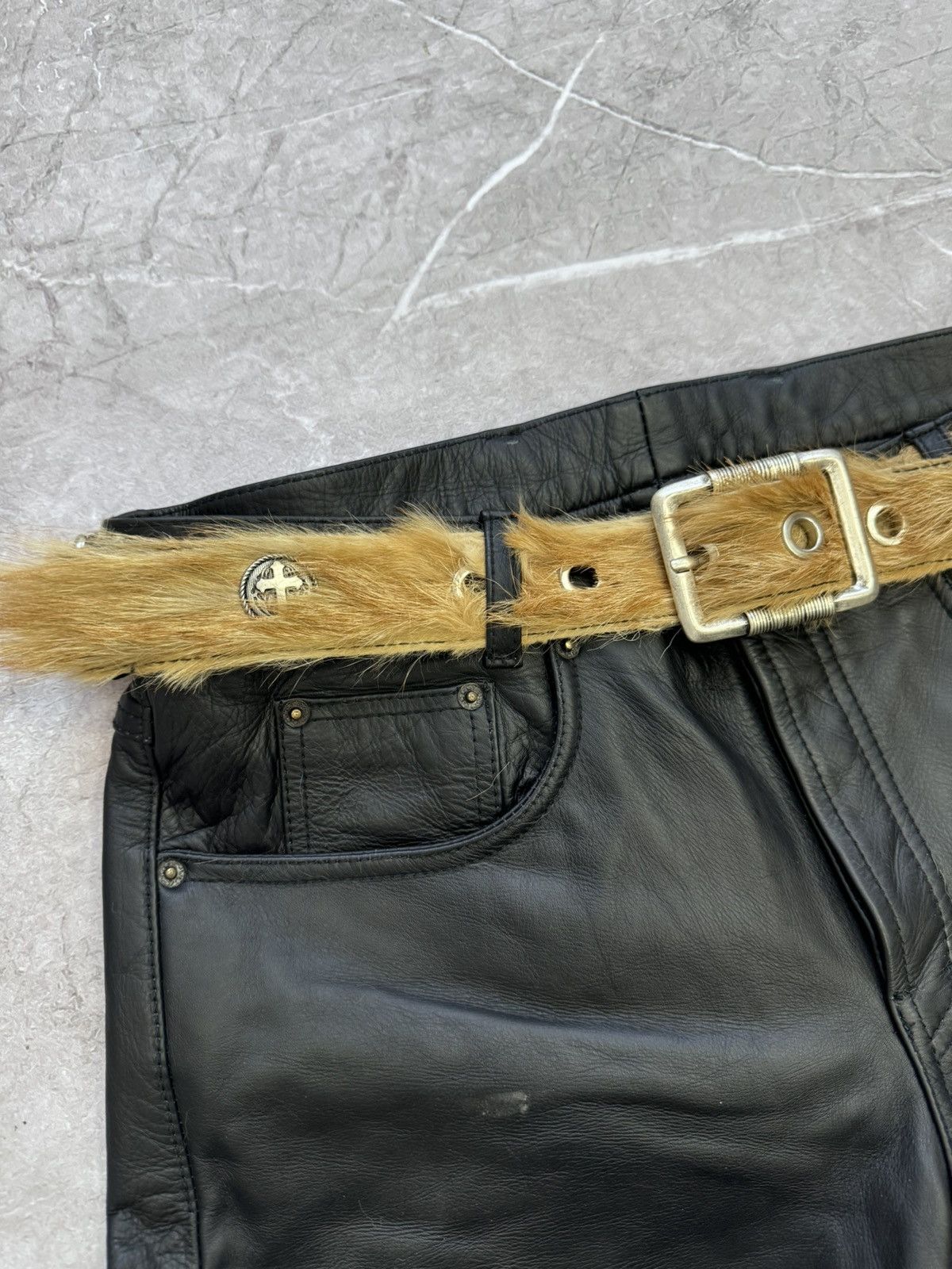 Hysteric Glamour × If Six Was Nine × Vintage Vintage Hystericglamour HYPE Fur Leather black BELT Size ONE SIZE - 2 Thumbnail
