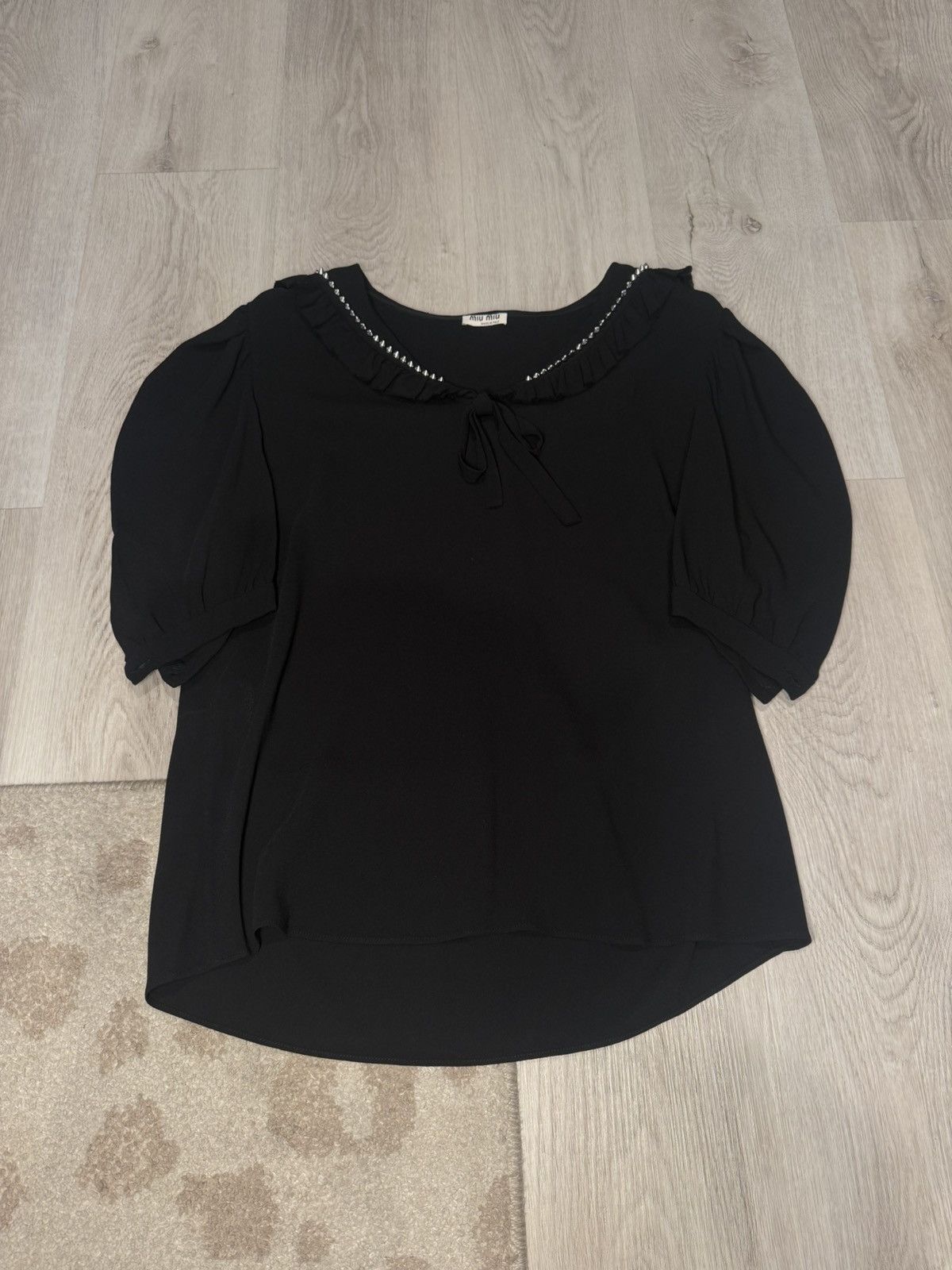 Miu Miu s/s 2021 silk studded sailor t shirt!! Size US S / EU 44-46 / 1 - 1 Thumbnail