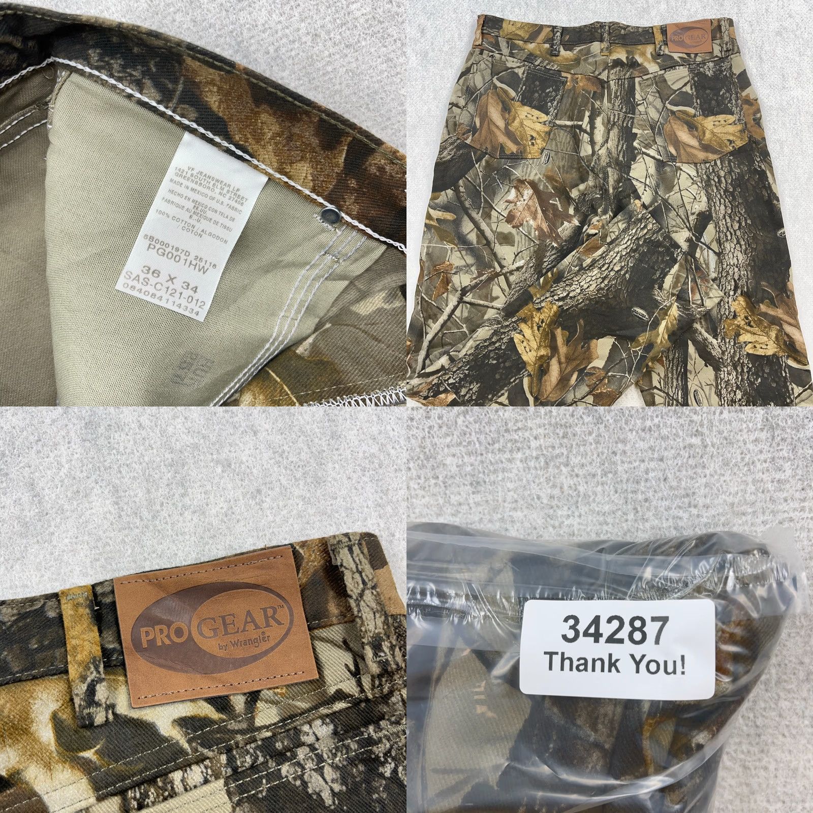 Wrangler VINTAGE Wrangler Camo Jeans Men 36x34 Realtree Hardwood Baggy Y2K Pro Gear Denim Jeans Regular Brown Camouflage 90s Pattern Mens Size US 36 / EU 52 - 9 Thumbnail
