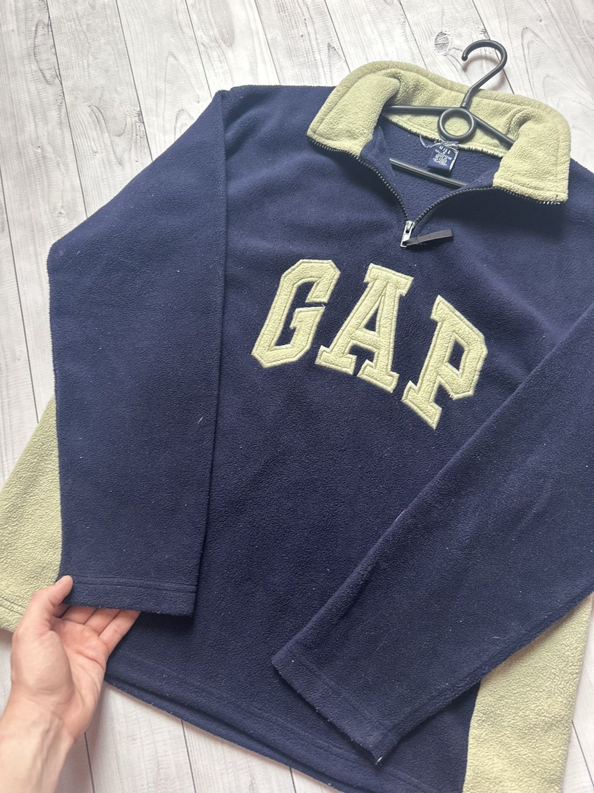 Gap × Vintage Vintage GAP fleece hoodie big logo size S/M Size US S / EU 44-46 / 1 - 6 Thumbnail