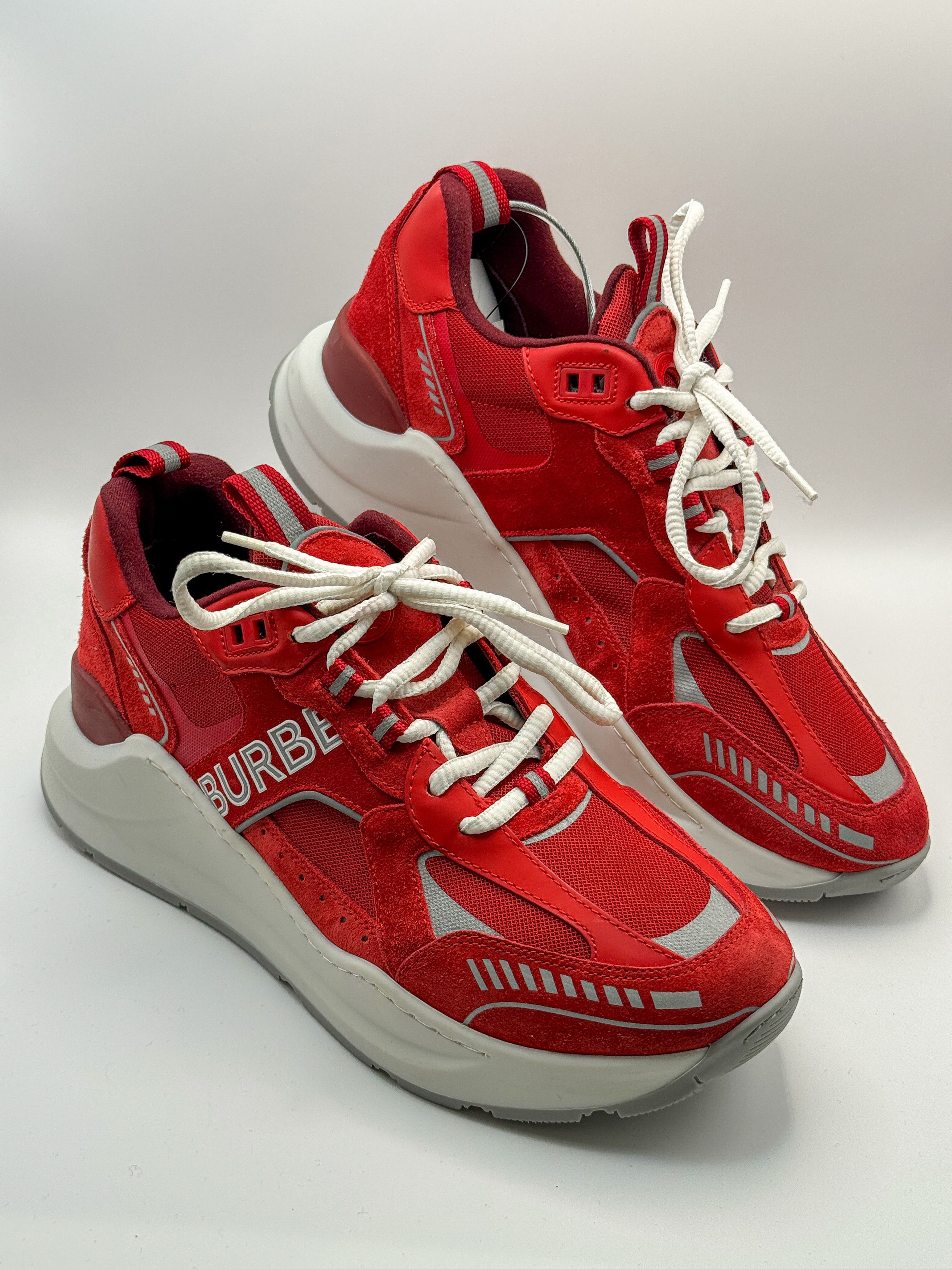 Burberry Burberry Logo Print Suede & Leather Chilli Red 2022 Size US 9 / EU 42 - 1 Thumbnail