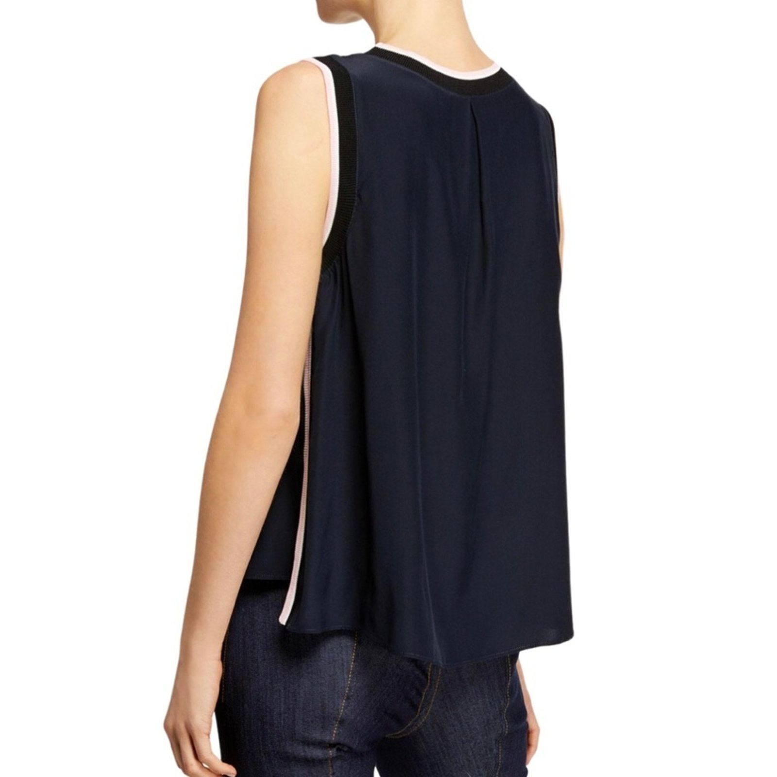 Cinq a Sept New with tags Cinq A Sept Women’s Nicola Striped-Trim Tank Size XS / US 0-2 / IT 36-38 - 3 Thumbnail