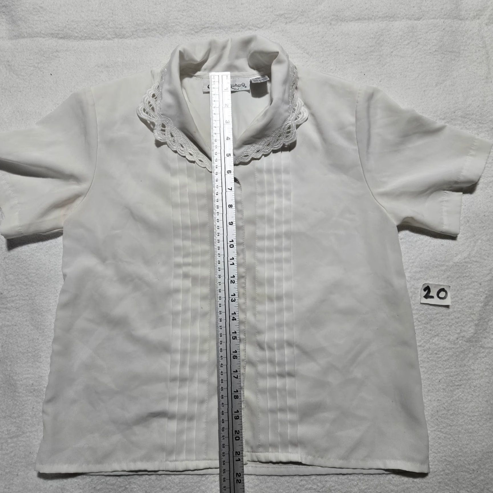 Vintage VINTAGE Claudia Richard Shirt Adult Women Size 4P White Polyester Embroidered Button-Up Short Sleeve 90s Womens Size 27" / US 4 / IT 40 - 5 Thumbnail