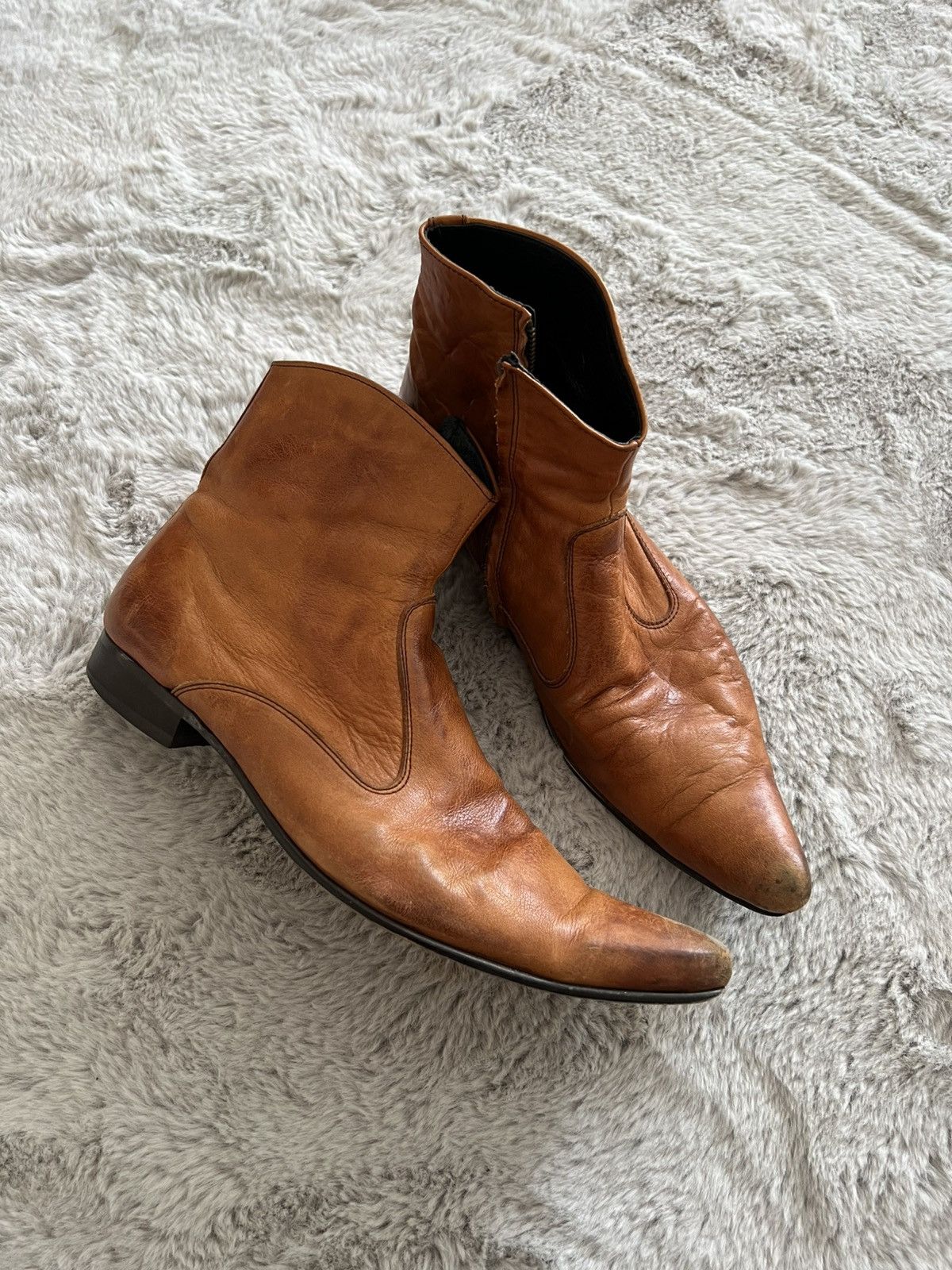 Vintage Whoop'-de-doo' Archive Japan Leather Zipper Boots Size US 9.5 / EU 42-43 - 3 Thumbnail