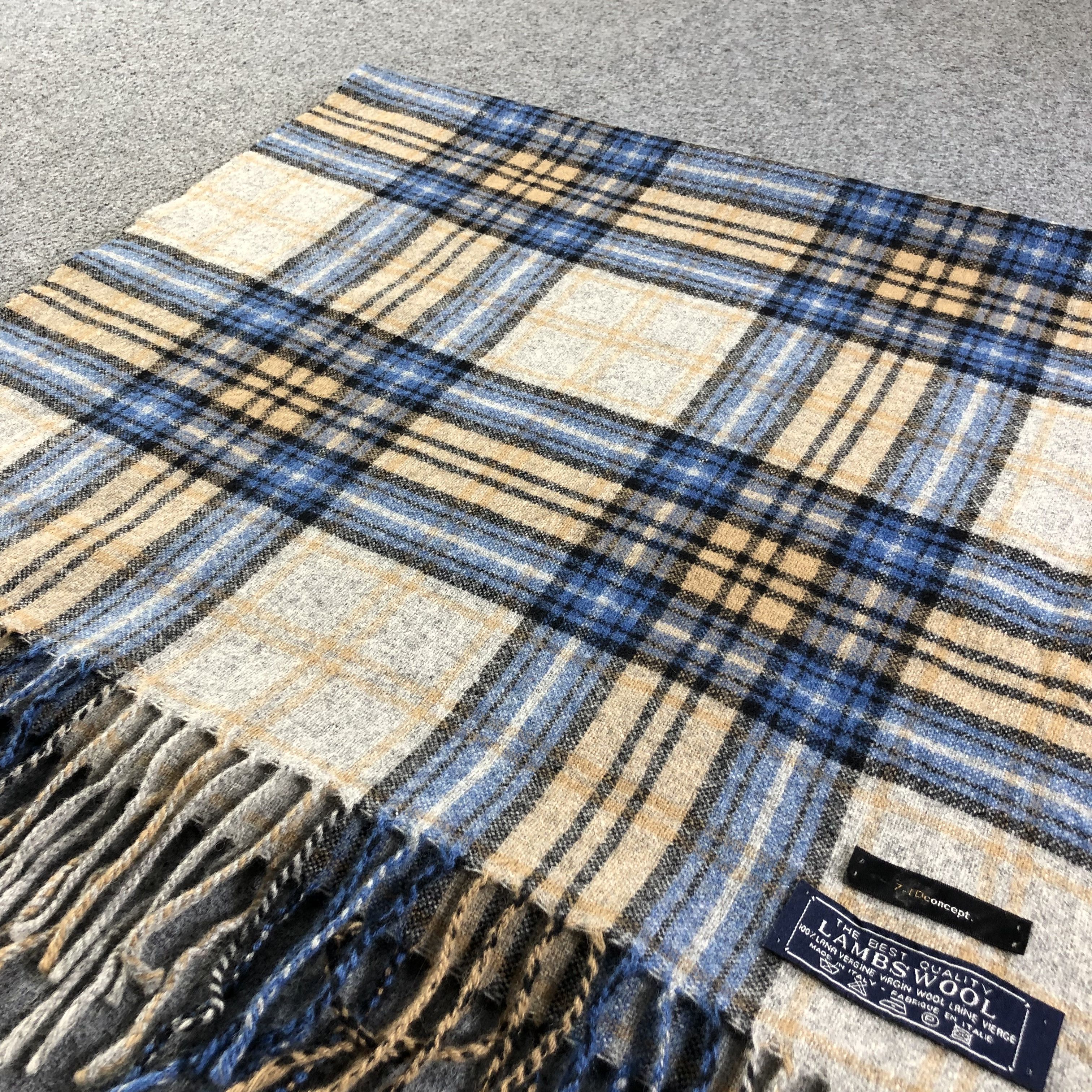 Vintage 7-1 D Concept Tartan Wool Scarf Muffler V1228 Size ONE SIZE - 3 Thumbnail