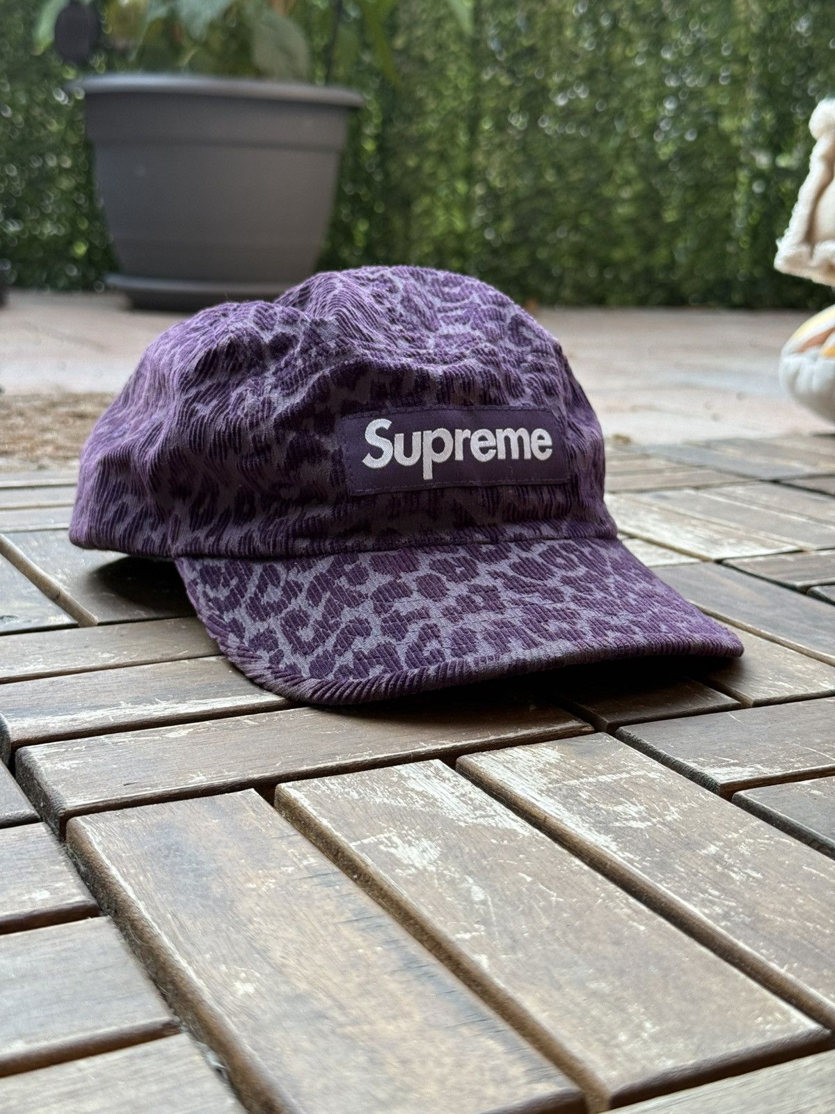 SUPREME LEOPARD PRINT CAMP CAP PURPLE EXCELLENT | Depop